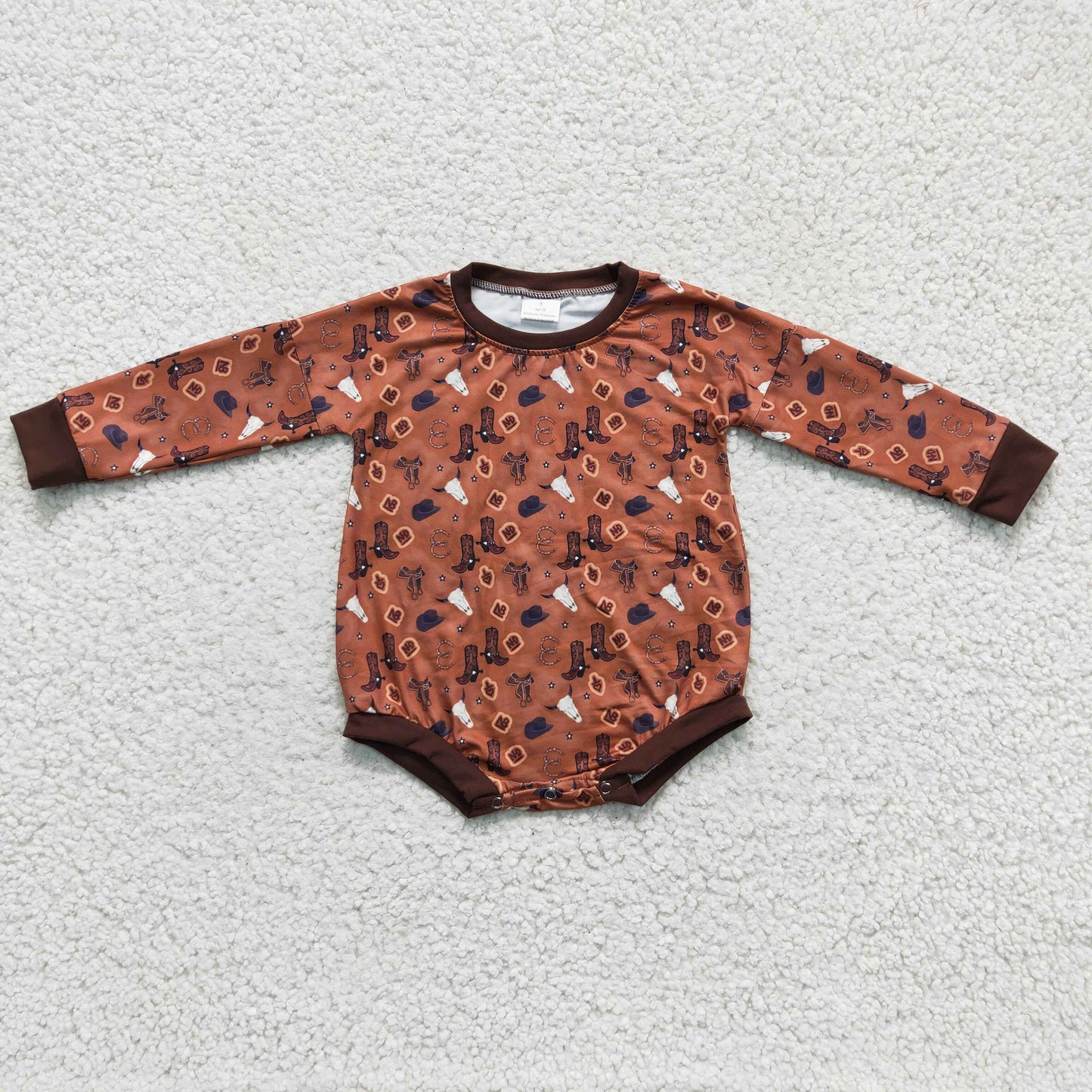 Baby brown long sleeve romper LR0225