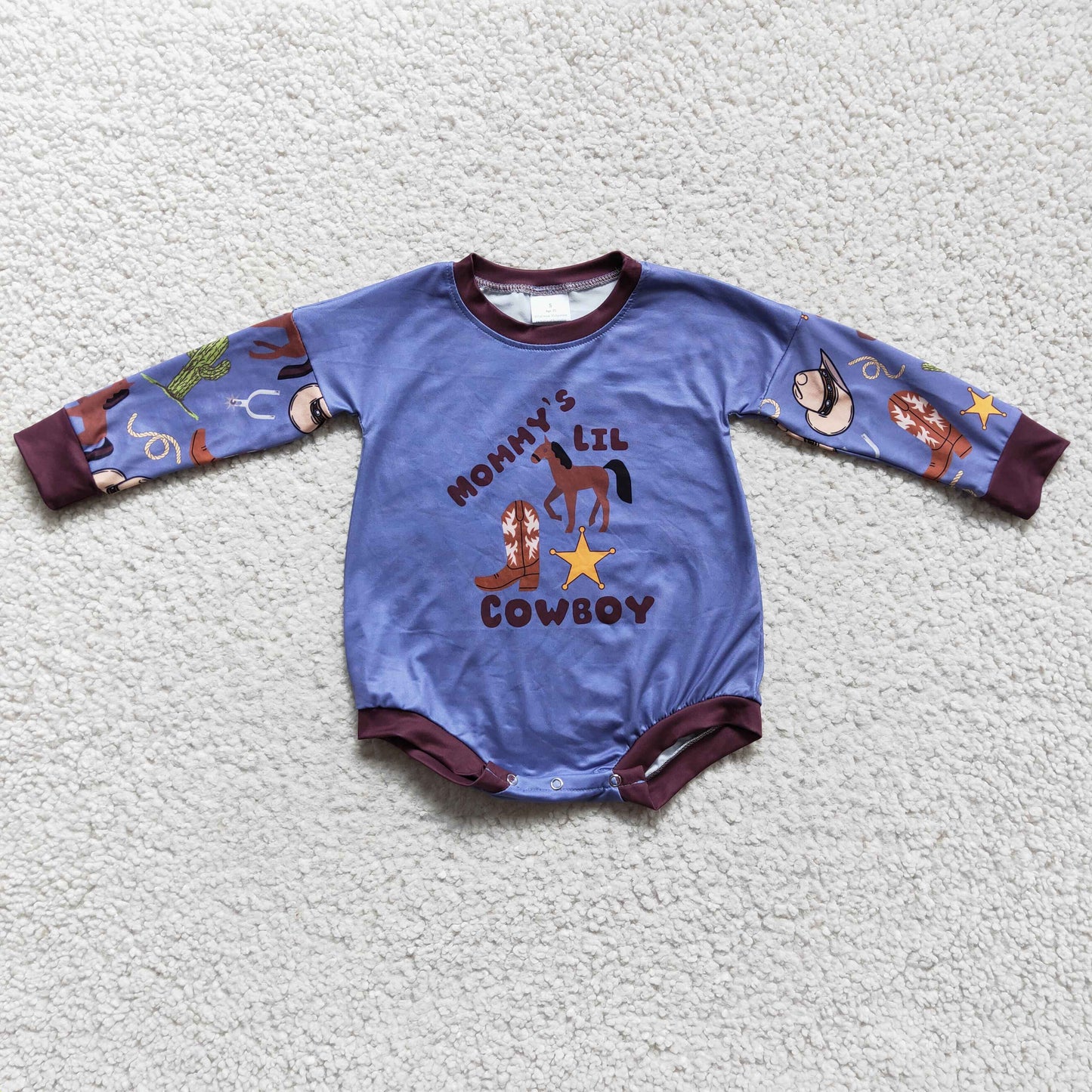 Baby cowboy print romper LR0229