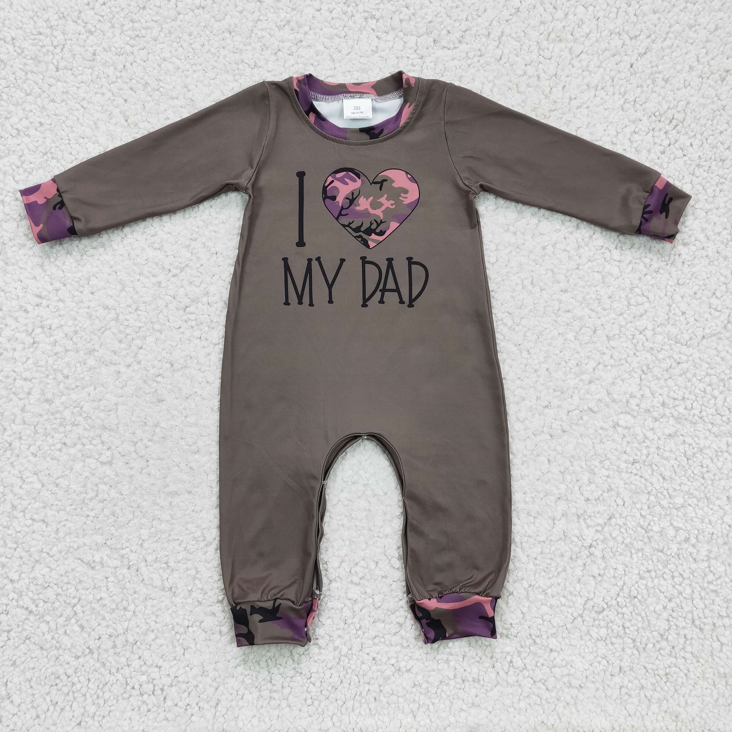 Boys I LOVE MY DAD Camo print romper LR0236