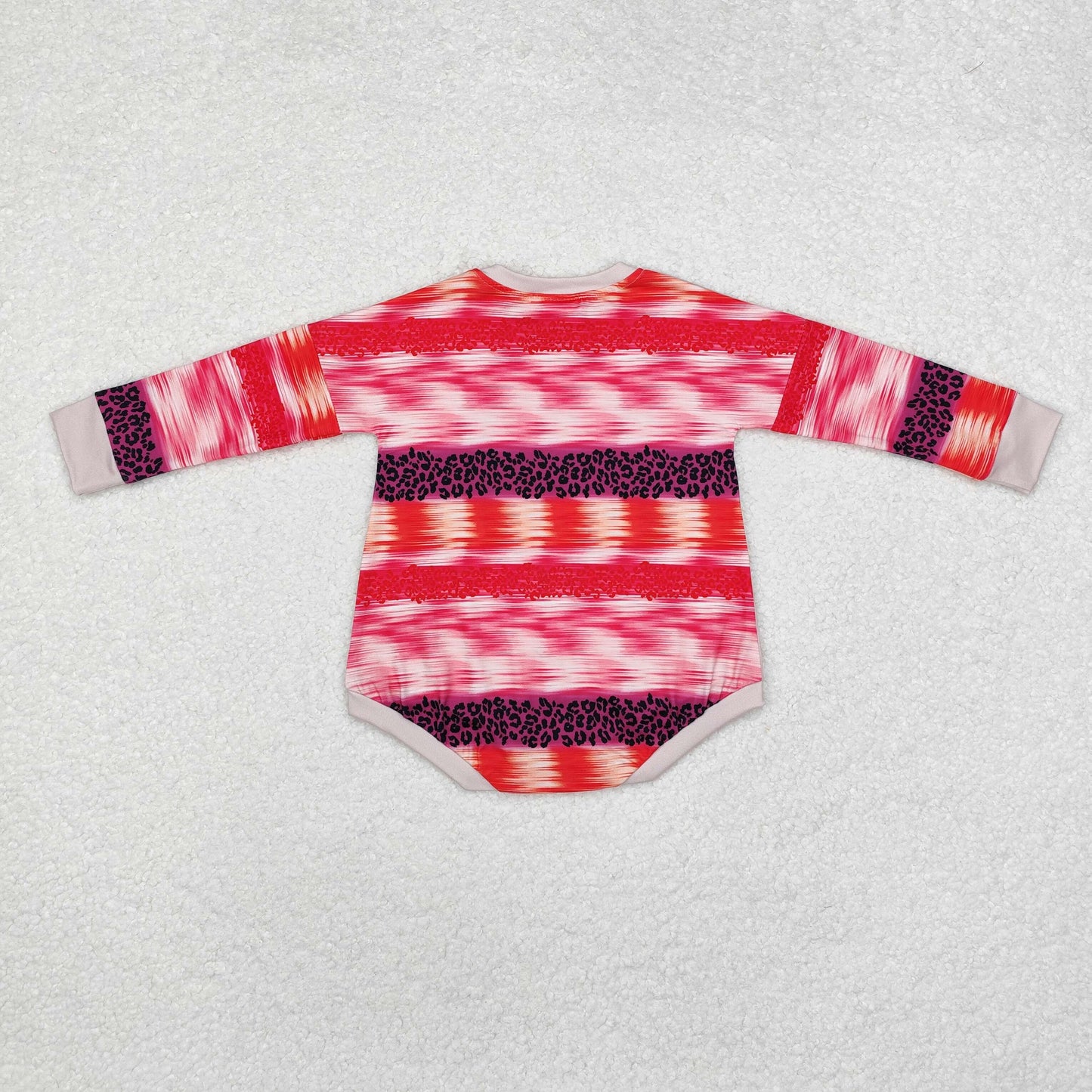 LR1724 Pumpkin Bows Leopard Print Baby Girls Fall Romper