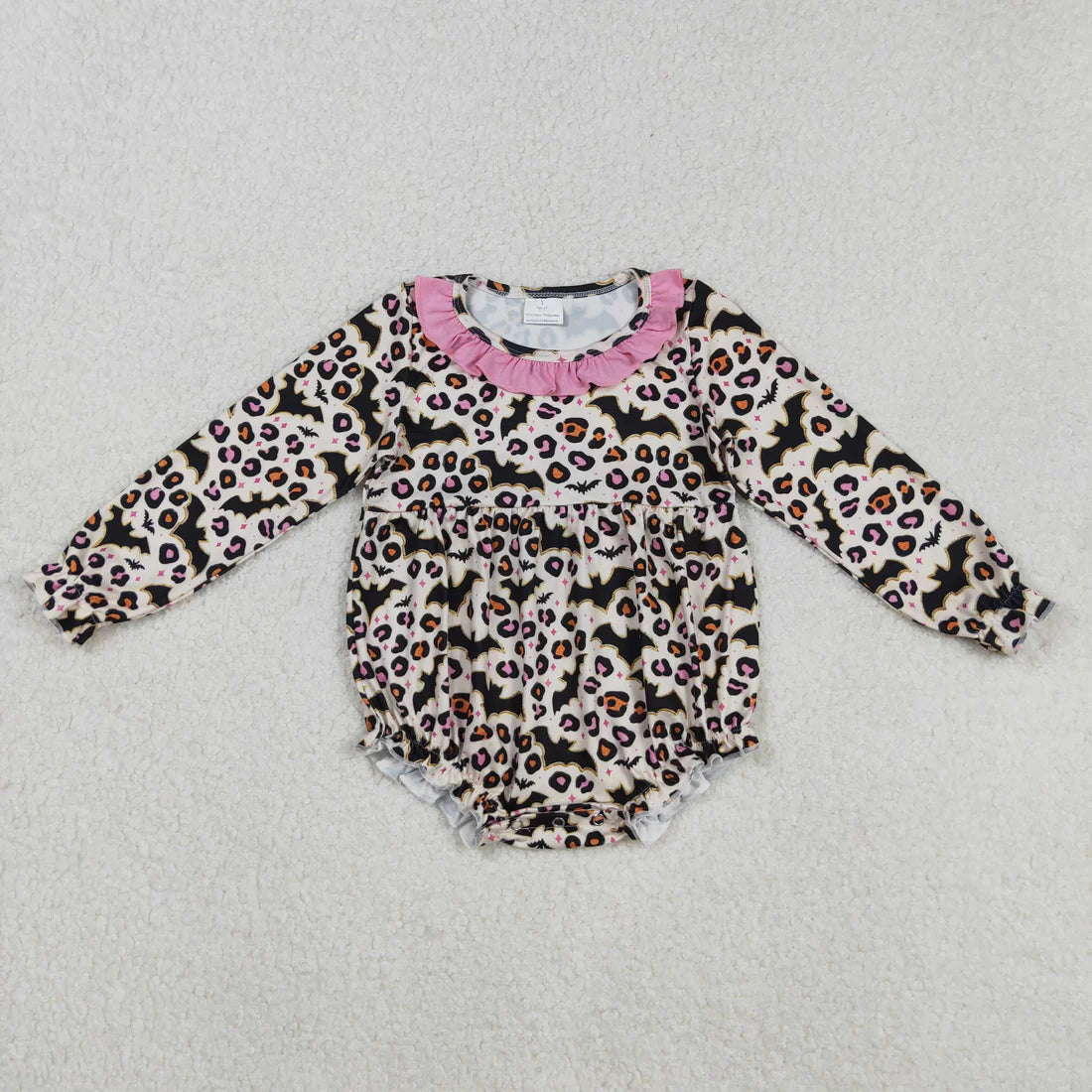 Sibling Baby Girls Bats Leopard Halloween Dress Romper