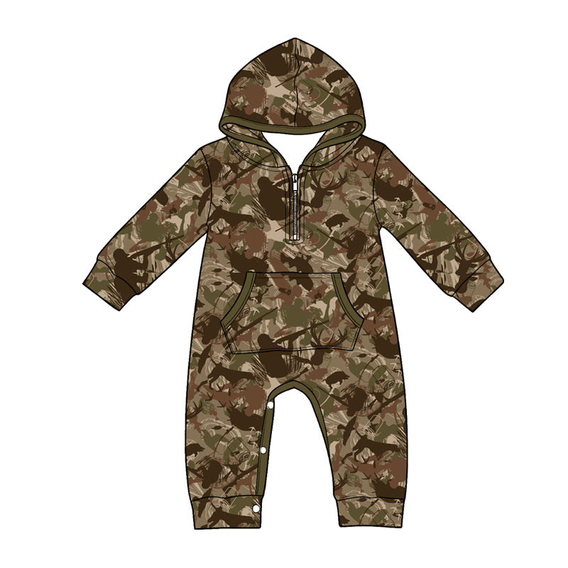4.22 LR3031 Hunting Camo Baby Boys Hoodie Romper