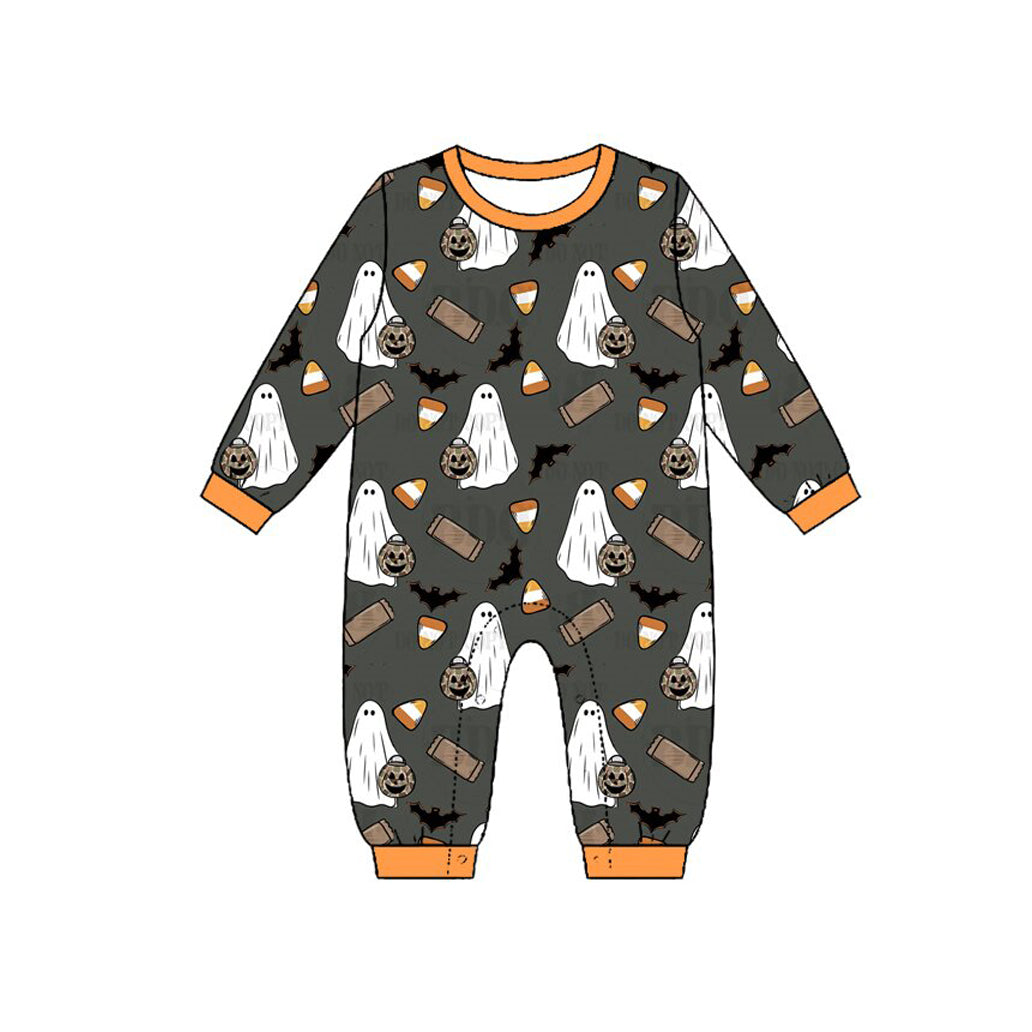 8.6 Preorder Baby Boys Halloween Ghost Long Sleeve Romper