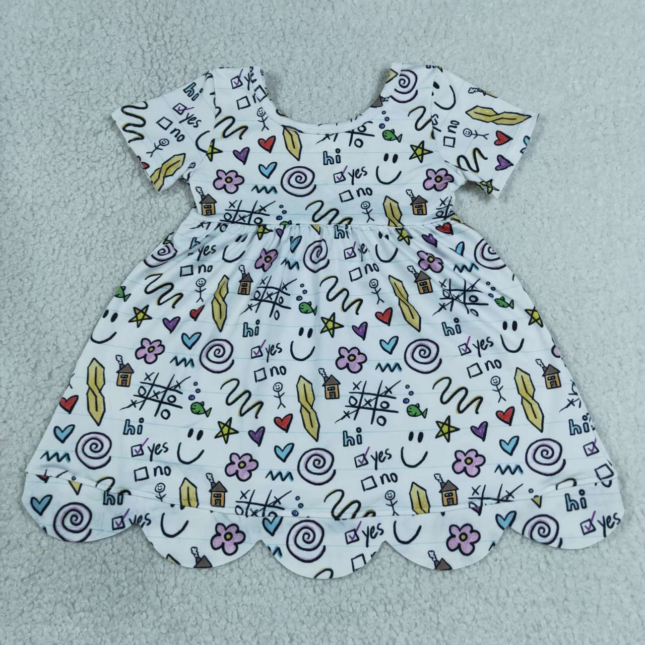 Smiling Hi Baby Girls Scallop Knee Length Dress