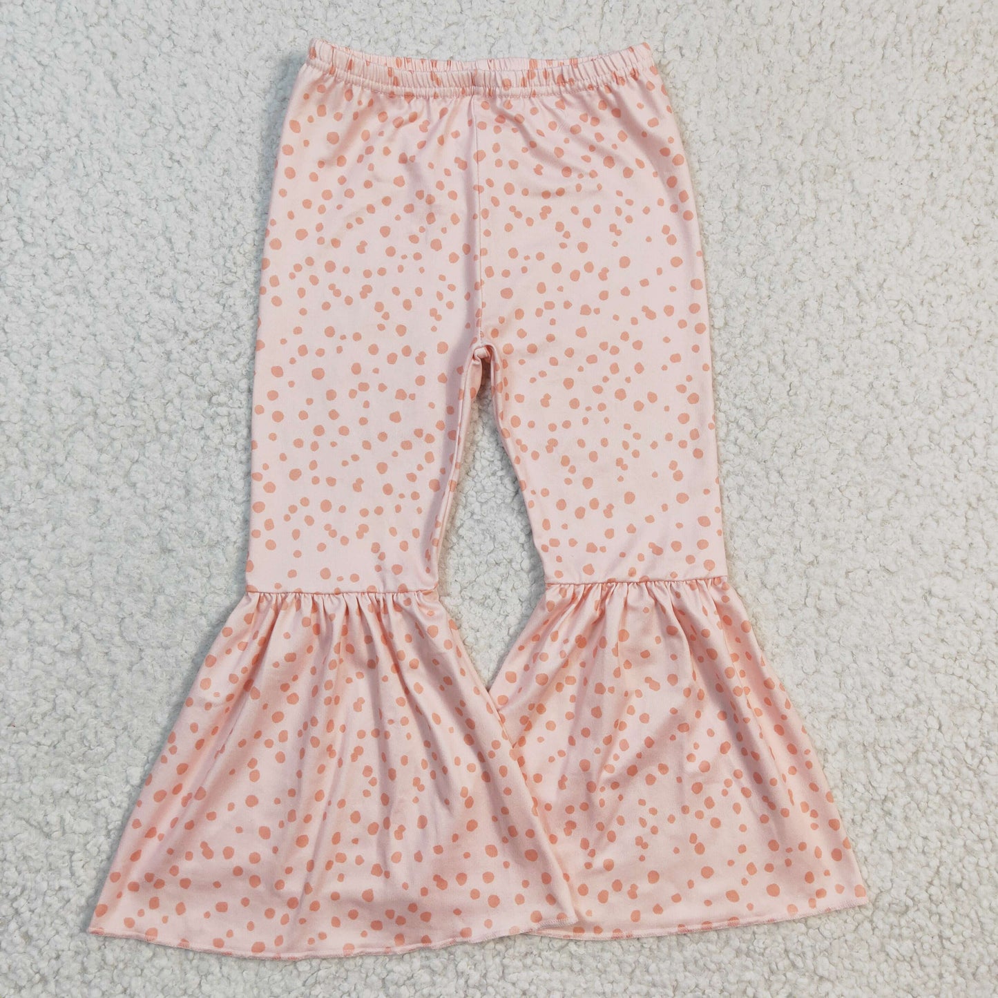 Girls orange dots print bell pants P0055