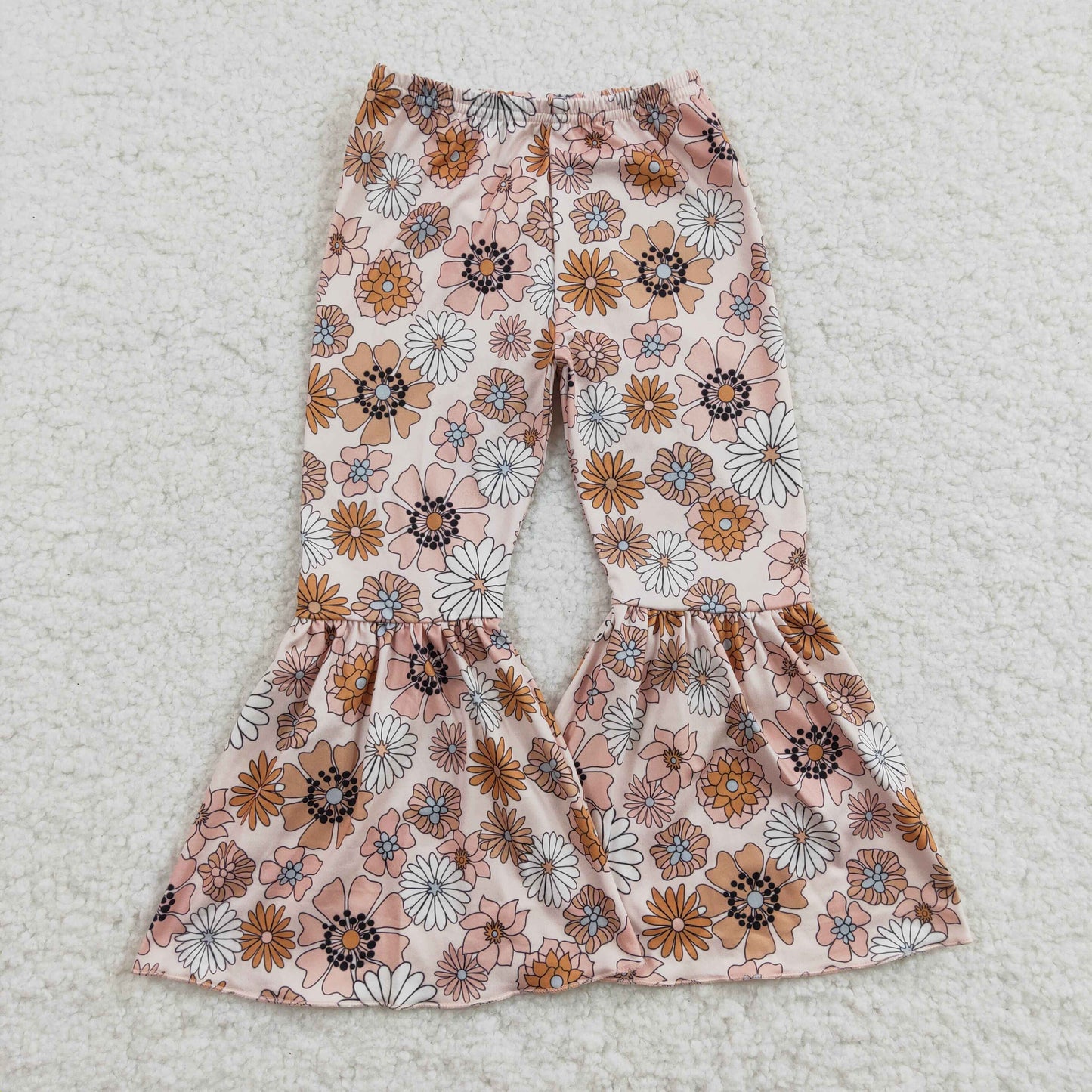 Girls flowers print bell pants P0058