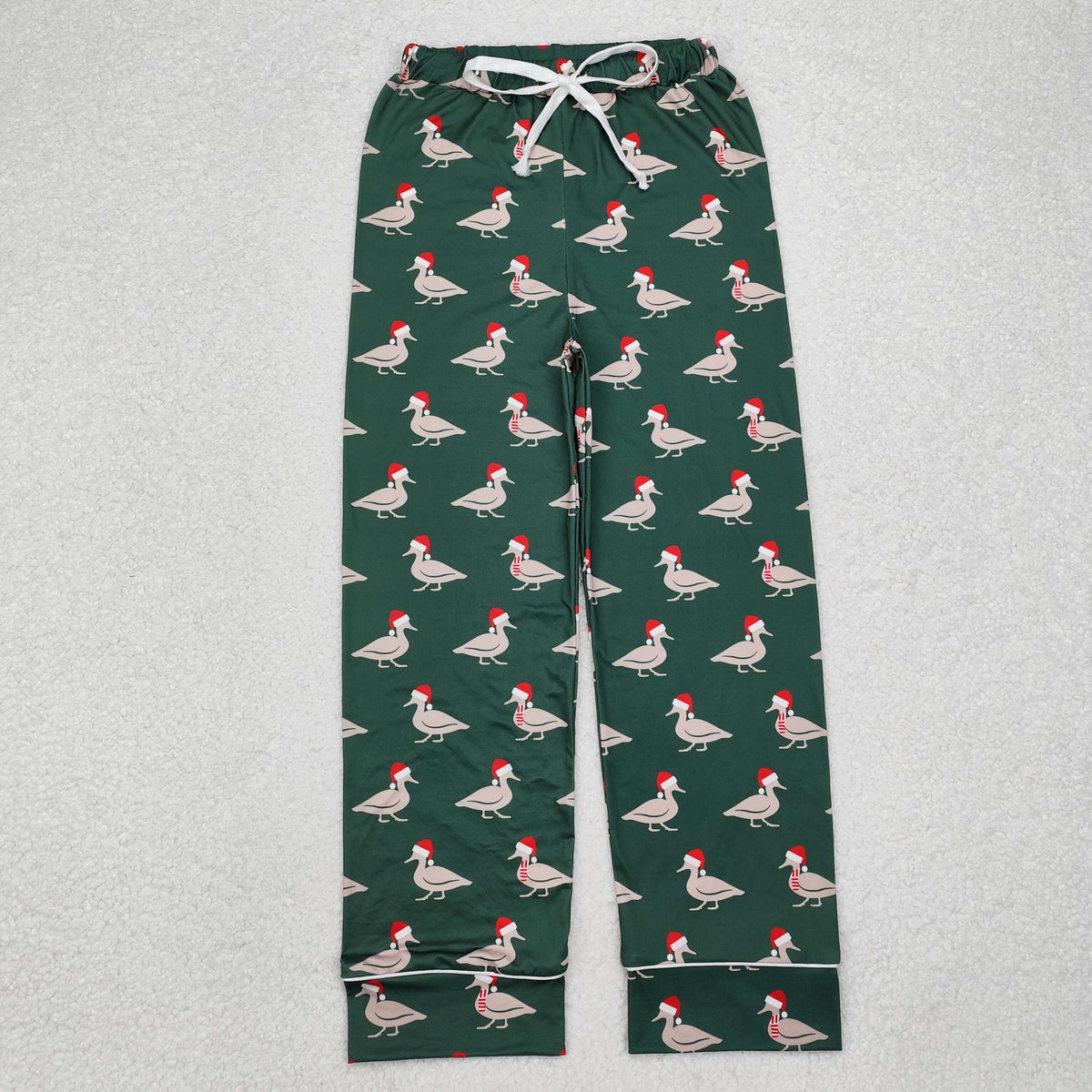 P0636 Adult Duck Green Print Man Christmas Bottom Pajamas Pants
