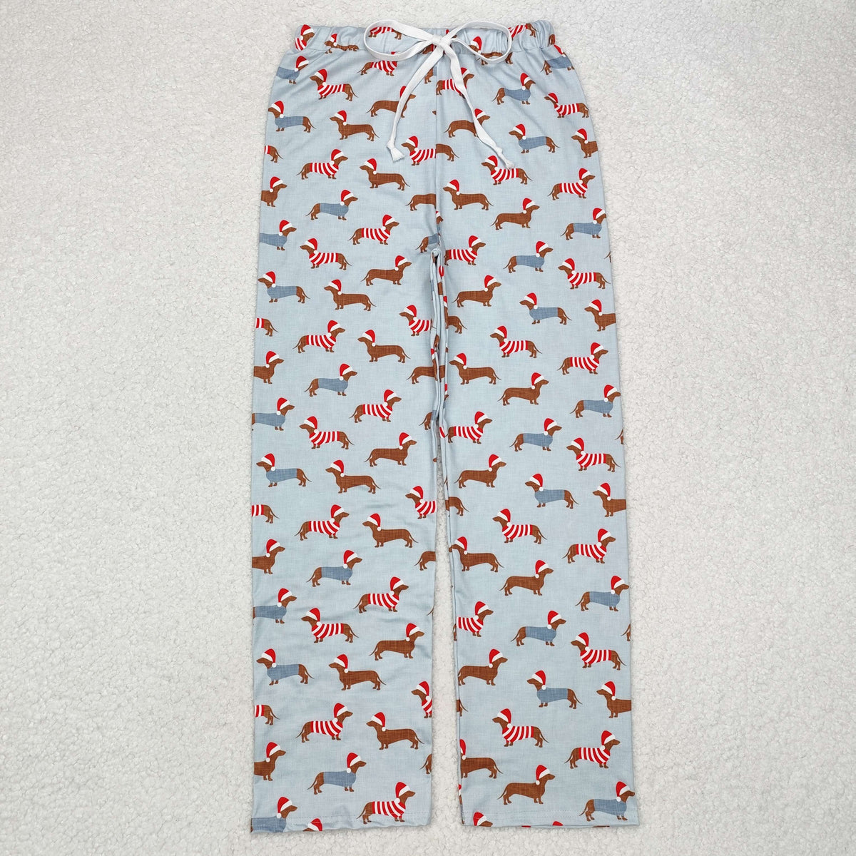 P0686 Adult Dog Blue Print Man Christmas Bottom Pajamas Pants