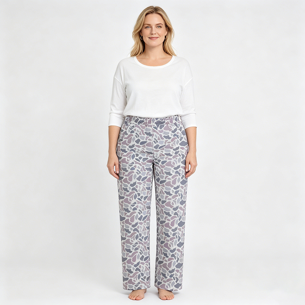P0994 Grey Camo Print Woman Bottom Pants