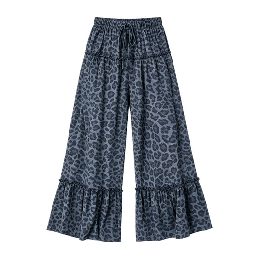7.6 Preorder Adult Women Black Leoaprd Loose Active Pants