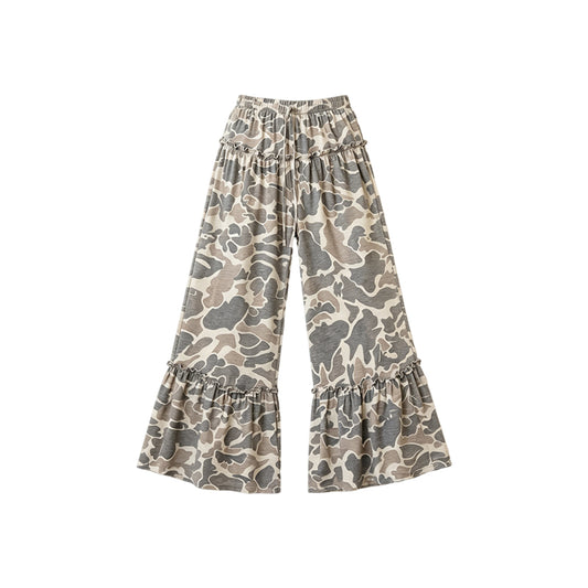 7.6 Preorder Kids Girls Khaki Camo Loose Active Pants