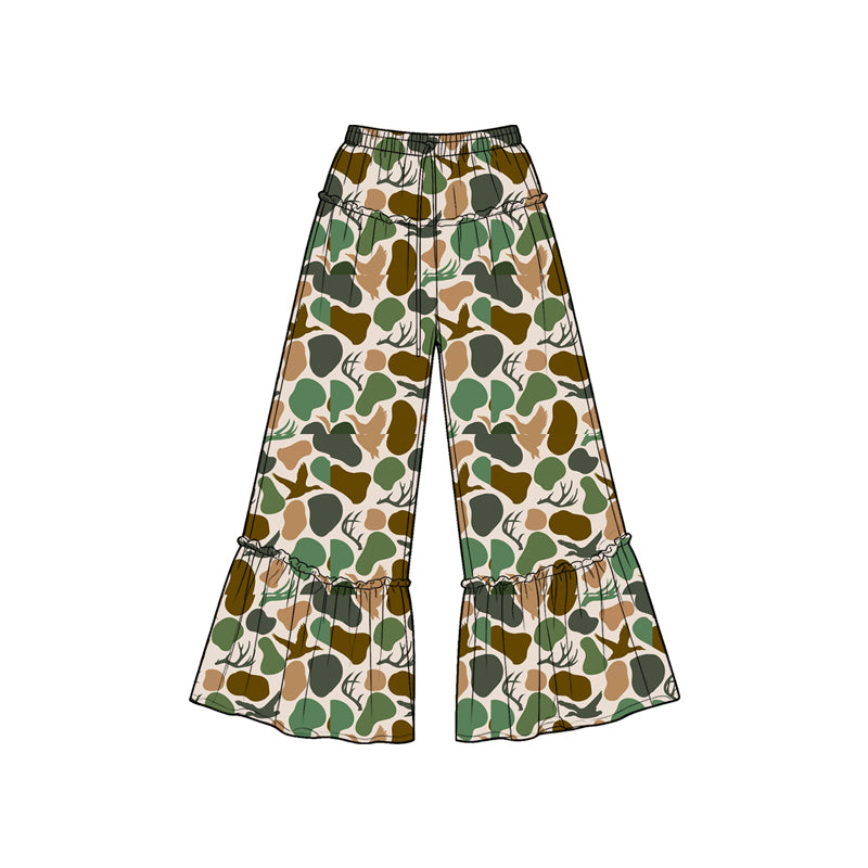 7.6 Preorder KIds Girls Green Camo Loose Pants