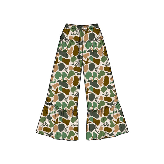 7.6 Preorder KIds Girls Green Camo Loose Pants
