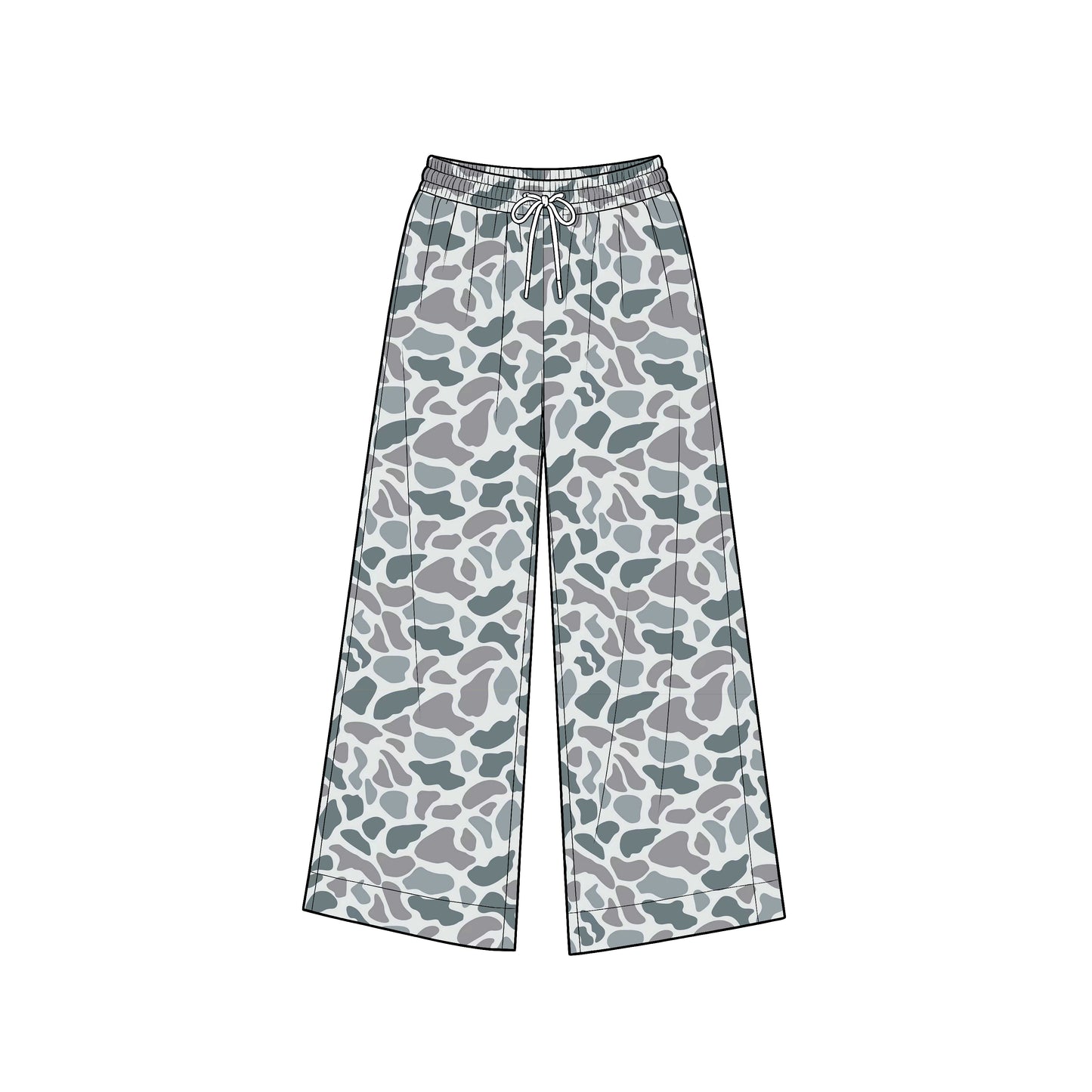 8.1 P1108 Preorder Adult Grey Camo Print Woman Bottom Yoga Pockets Straight Pants