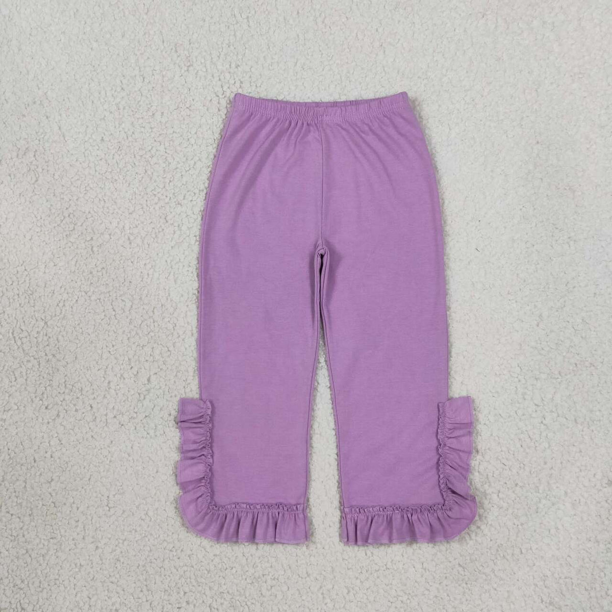 P1162 Purple Cotton Ruffle Girls Bottom Pants
