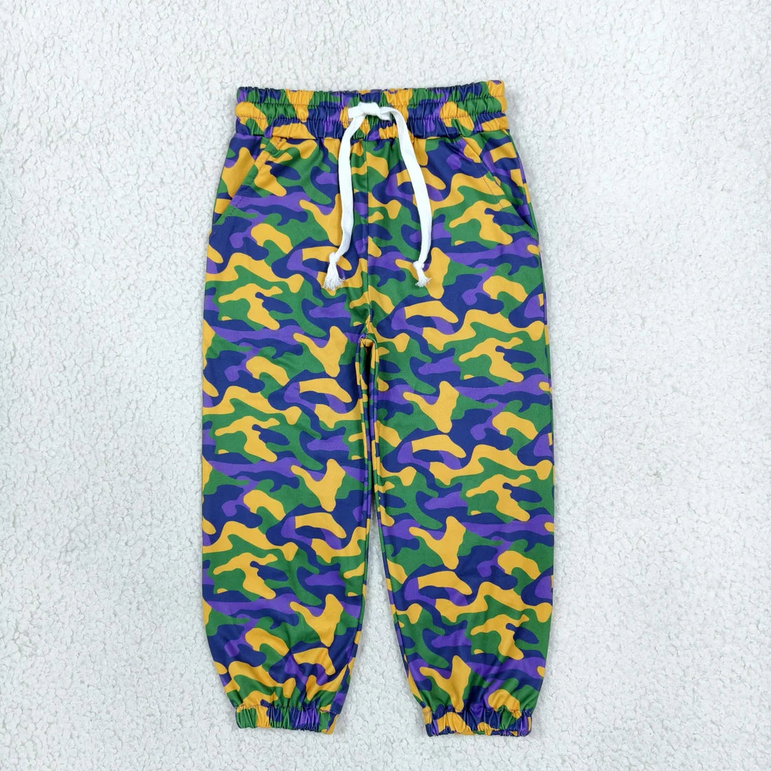 Sibling Baby Boys Mardi Gras Camo Polo Top Jogger Pants Outfit