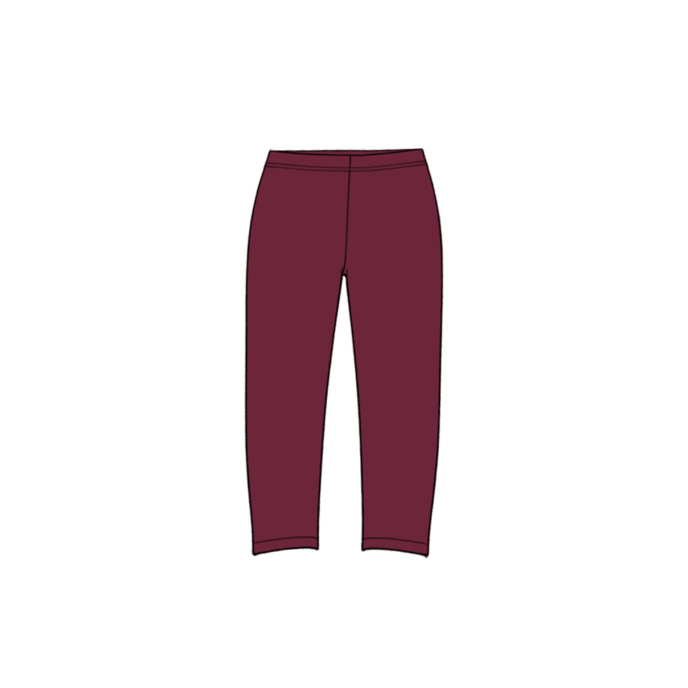 10.10 P1276 Preorder Kids Girls Burgundy Leggings