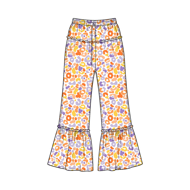 10.27 P1313 Preorder Colorful Leopard Print Girls Bell Bottom Pants