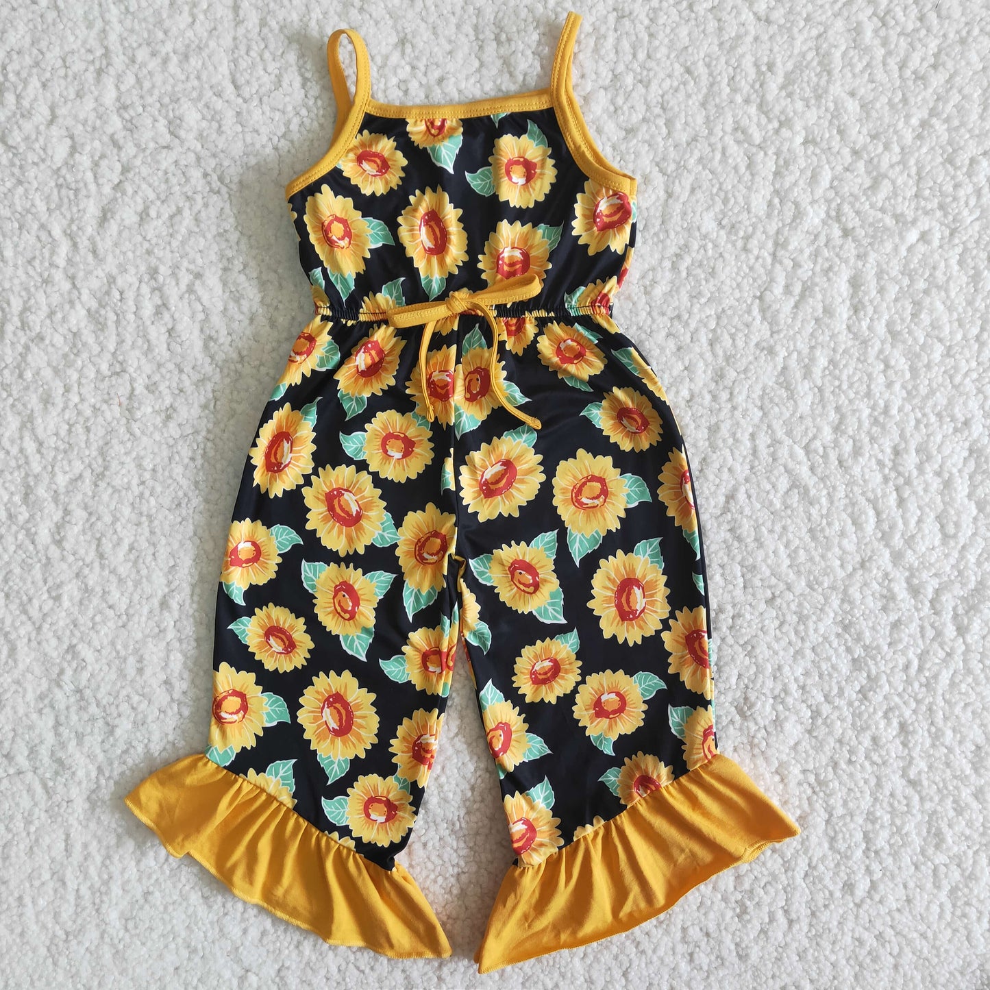 Girls summer sunflower print jumpsuit B14-22