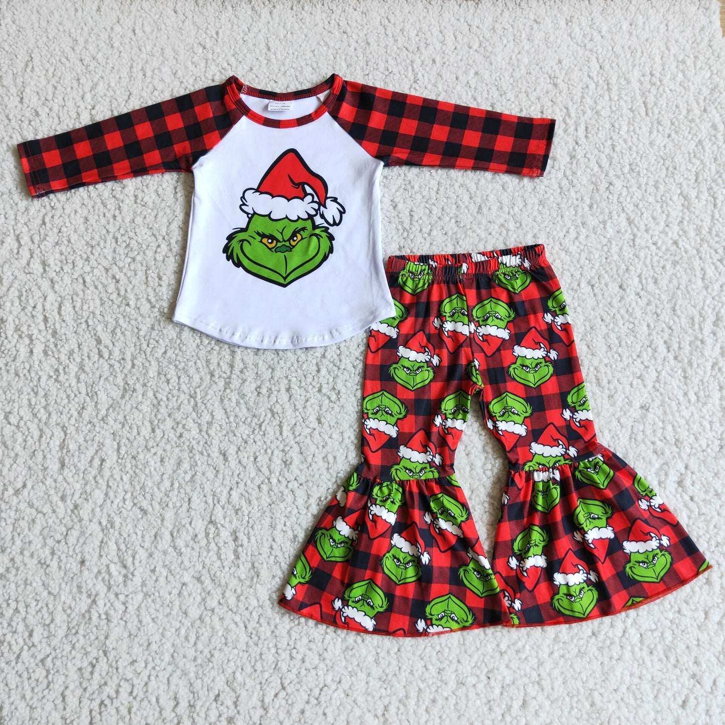 Long sleeve bell bottom pants Christmas outfits 6 A18-30