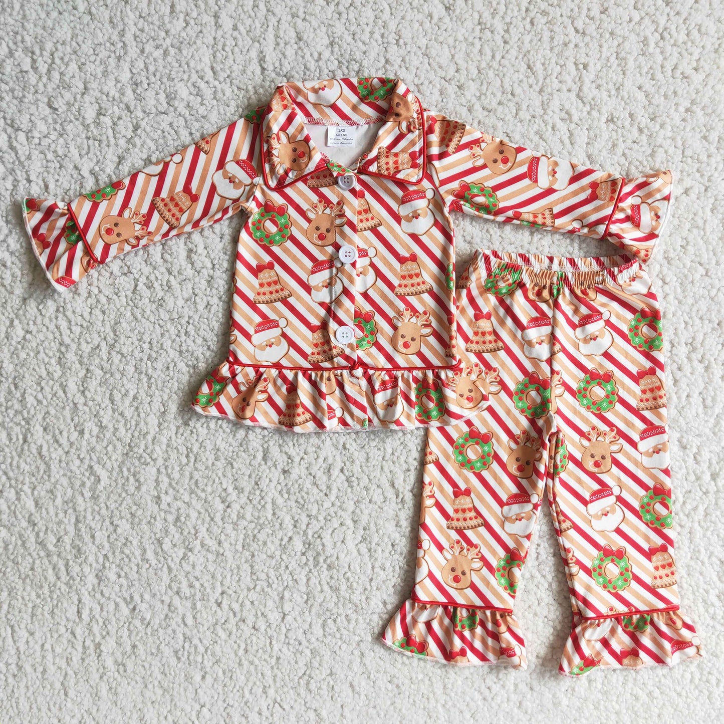 (Promotion)Girls long sleeve Christmas pajamas 6 A23-18
