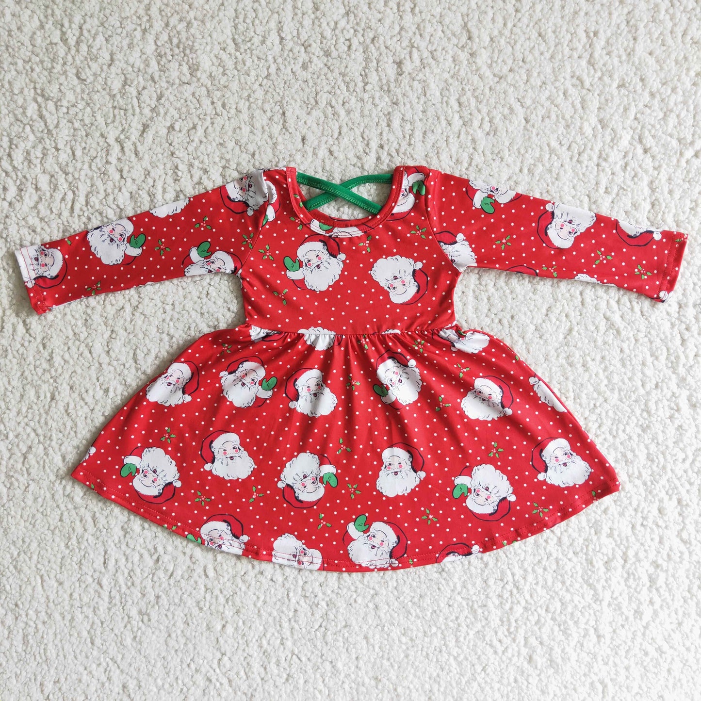 (Promotion)Long sleeve knee length Christmas dress 6 C10-18