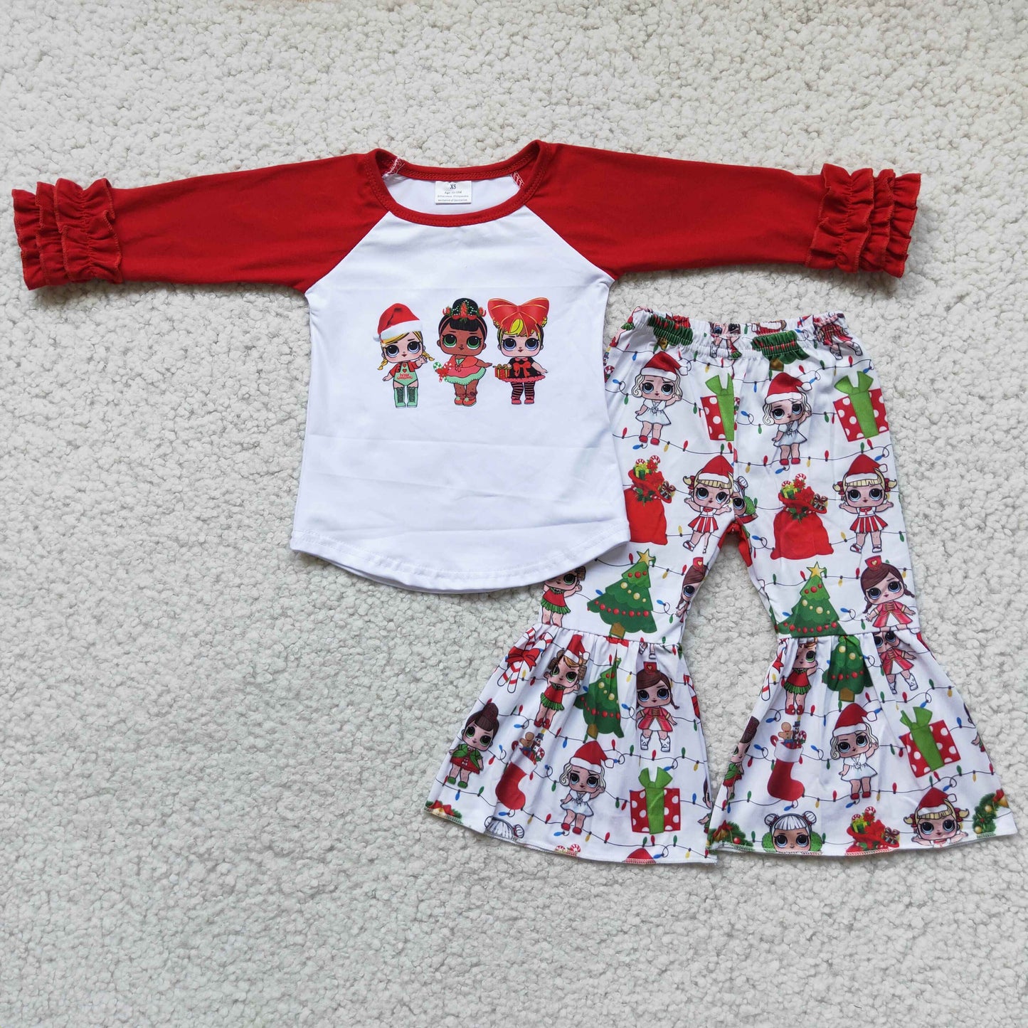 Long sleeve bell bottom pants Christmas outfits 6 A29-21