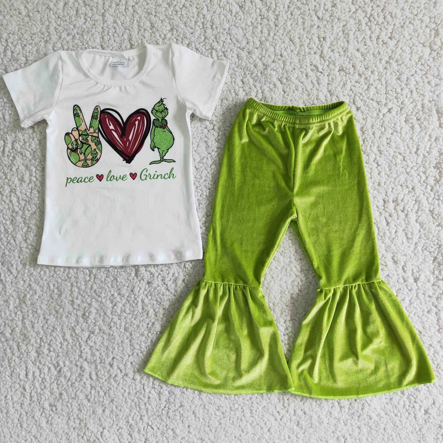 Short sleeve bell bottom pants Christmas outfits A0-2