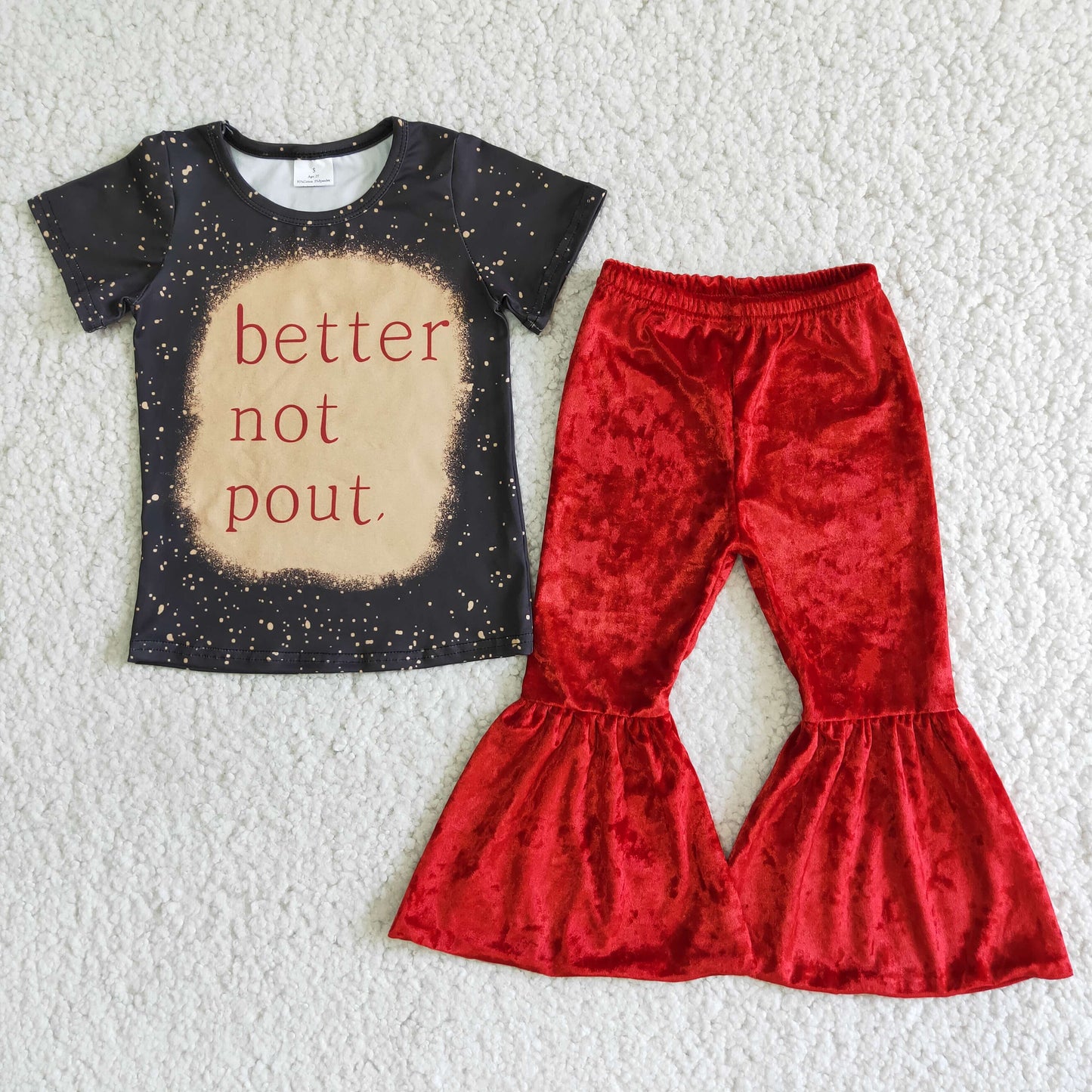 Short sleeve bell bottom pants Christmas outfits D2-19