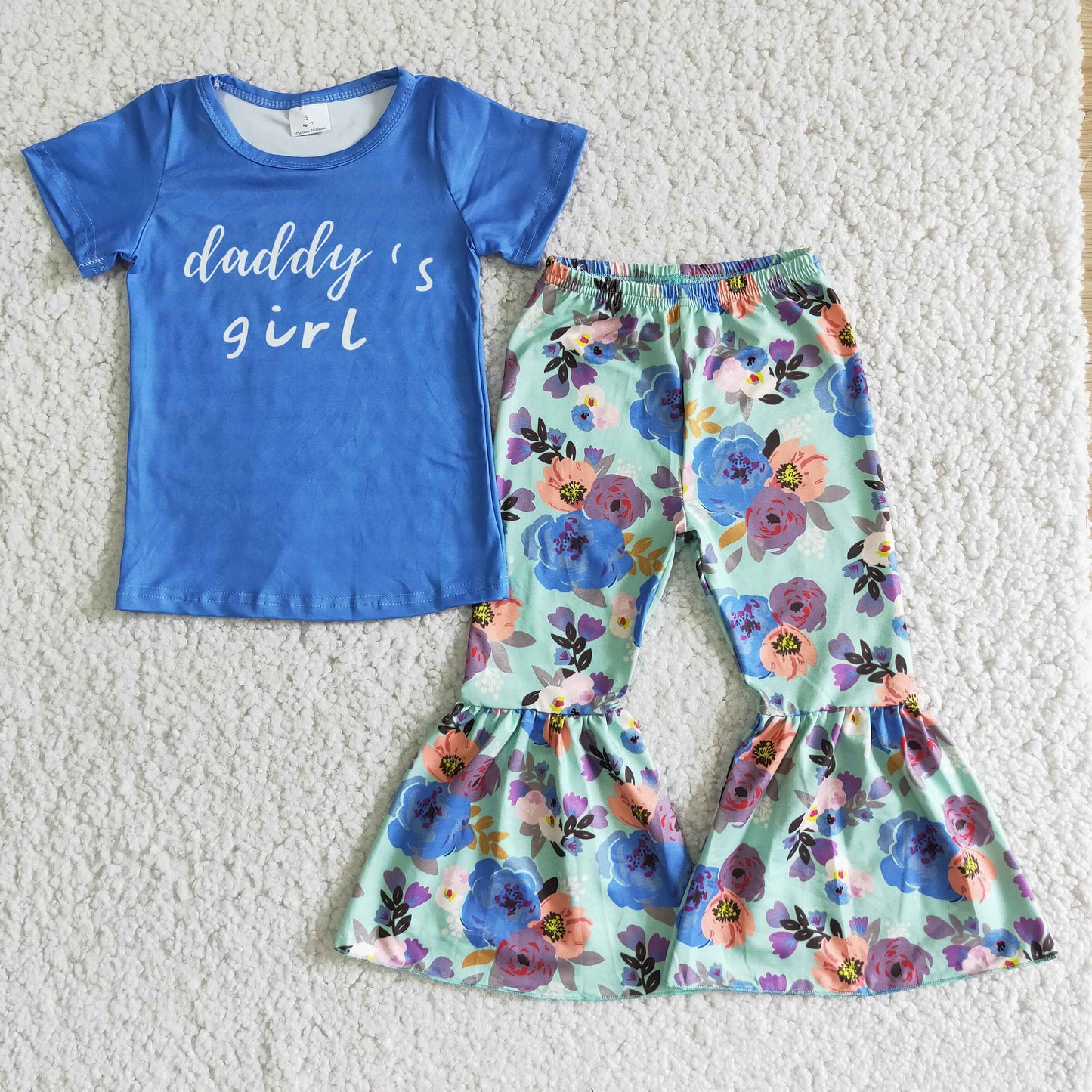 (Promotion)Short sleeve bell bottom pants outfits E2-4