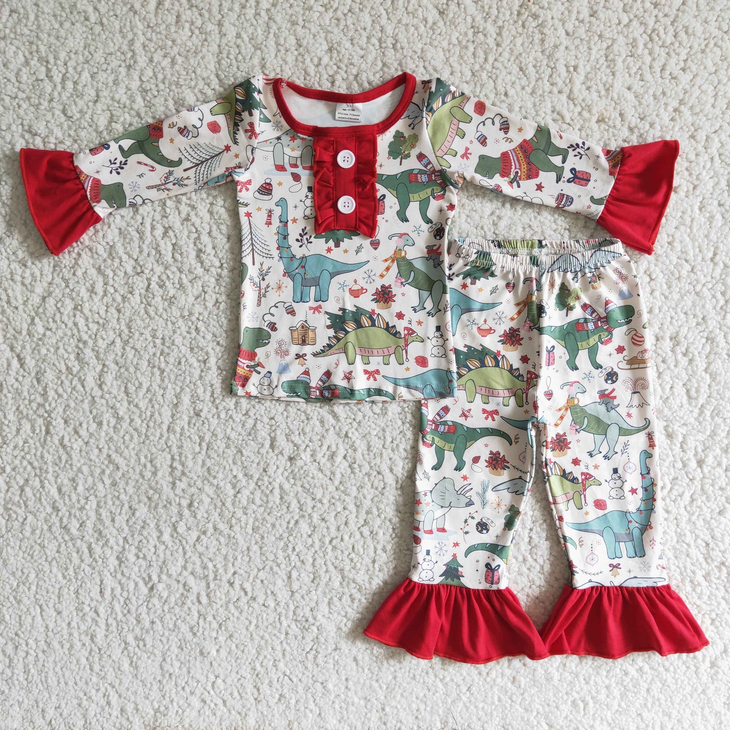 (Promotion) Girls long sleeved pajamas Christmas outfits 6 A4-30