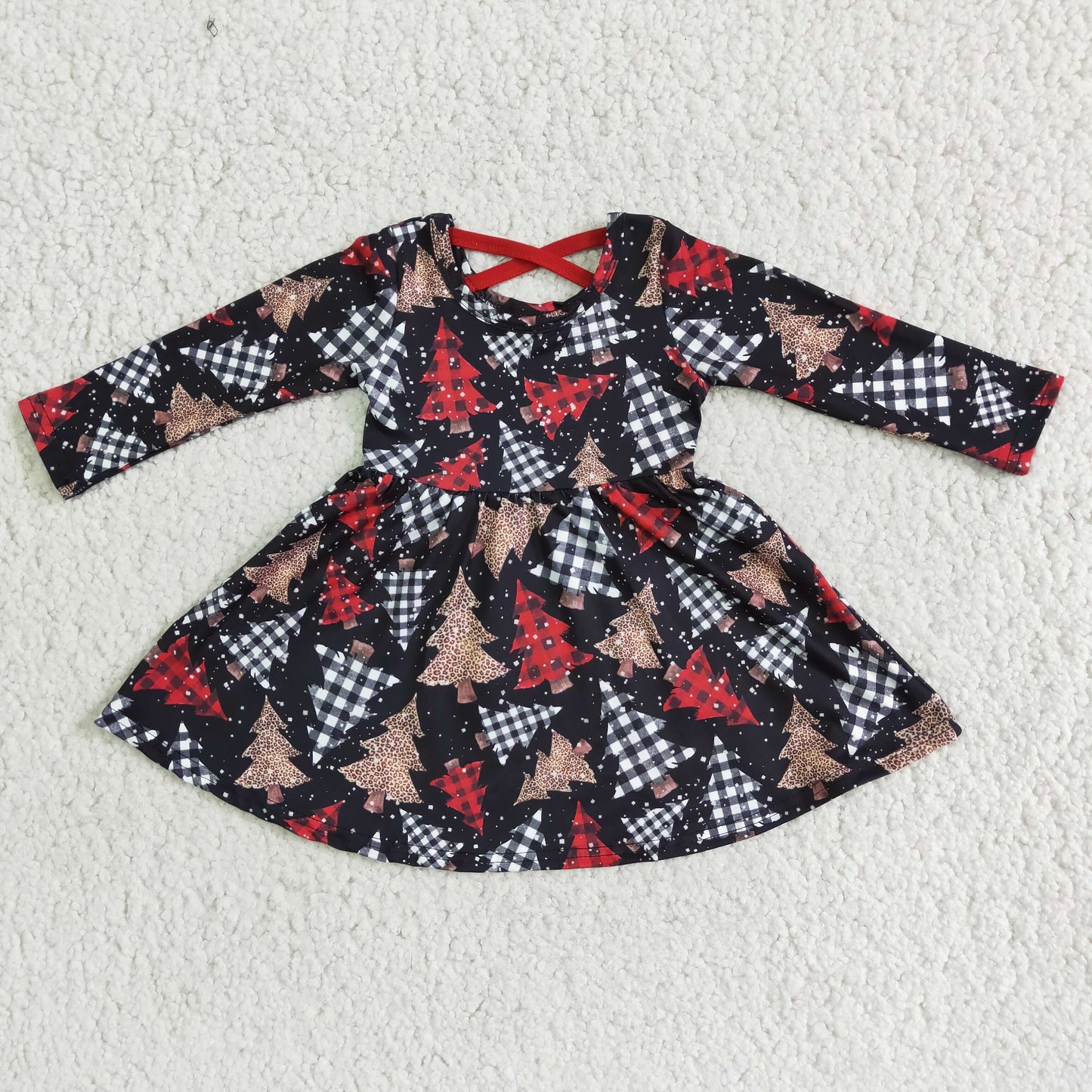 Long sleeve knee length Christmas dress 6 A19-3