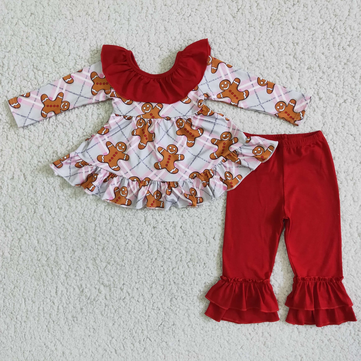 (Promotion) Long sleeve ruffles pants Christmas outfits 6 B8-5