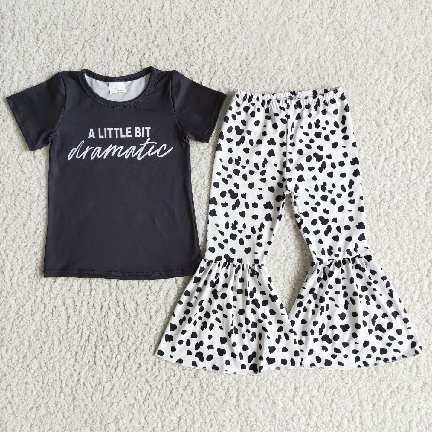 Short sleeve bell bottom pants outfits D11-1