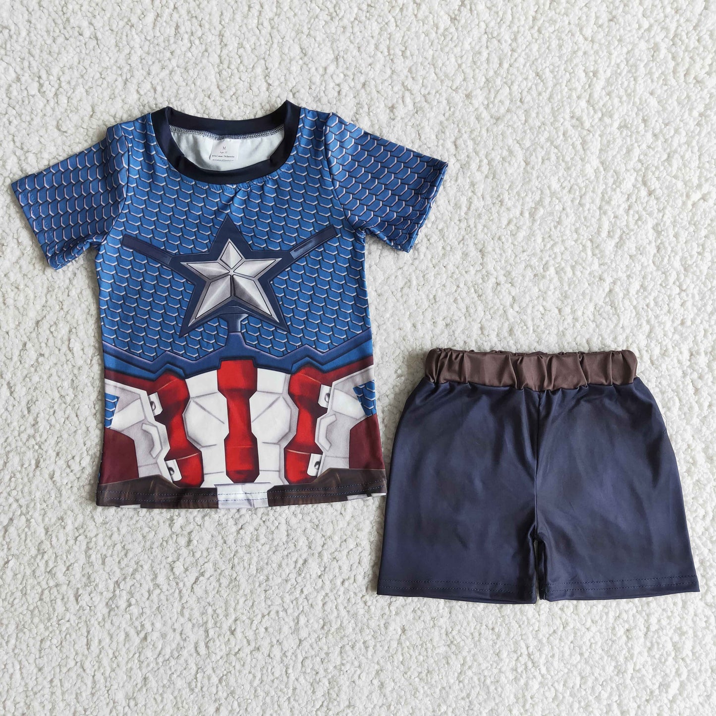 (Promotion)Cartoon Hero Boys short sleeved summer outfits E12-12