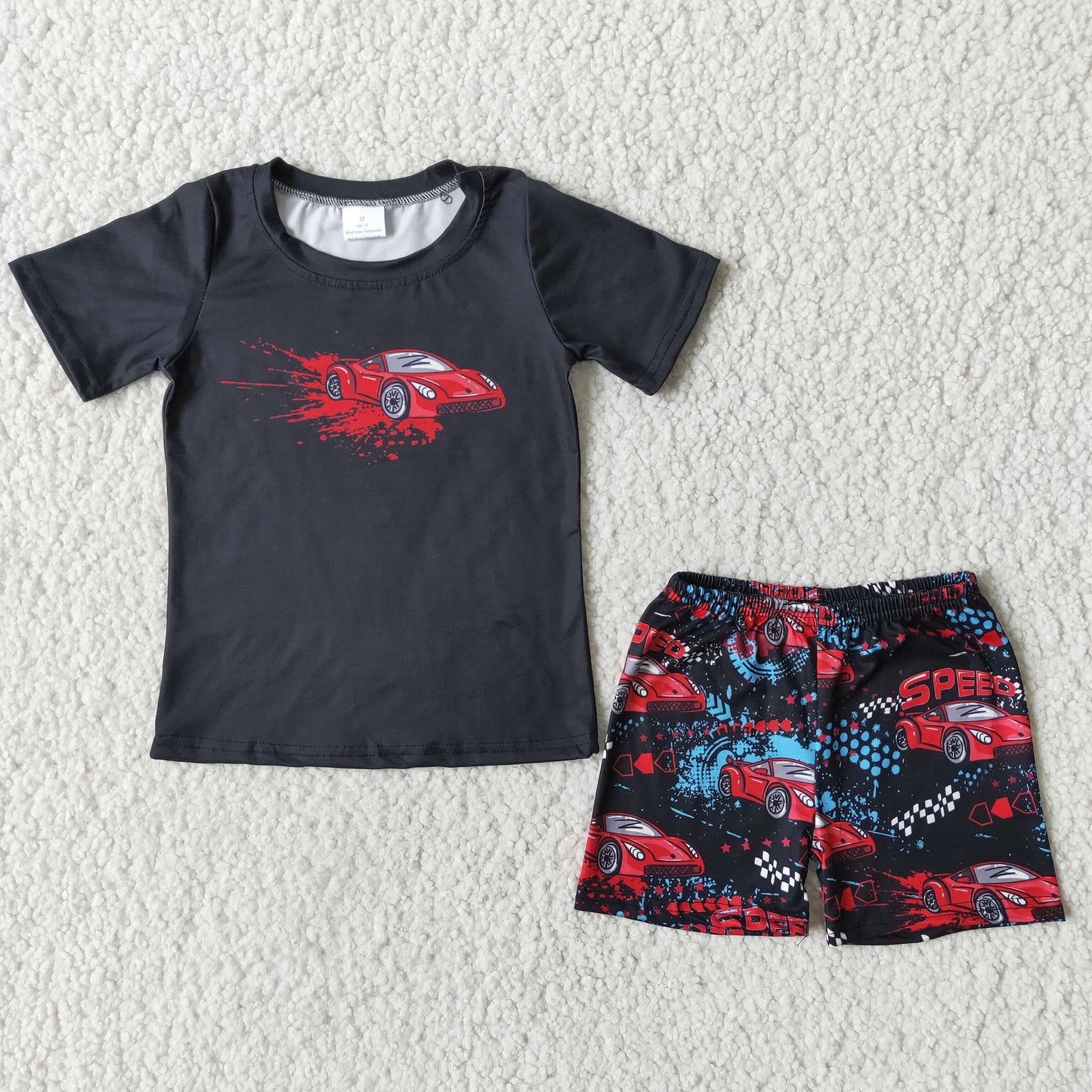(Promotion)B0-27 Car Black Top Speed Shorts Boys summer outfits