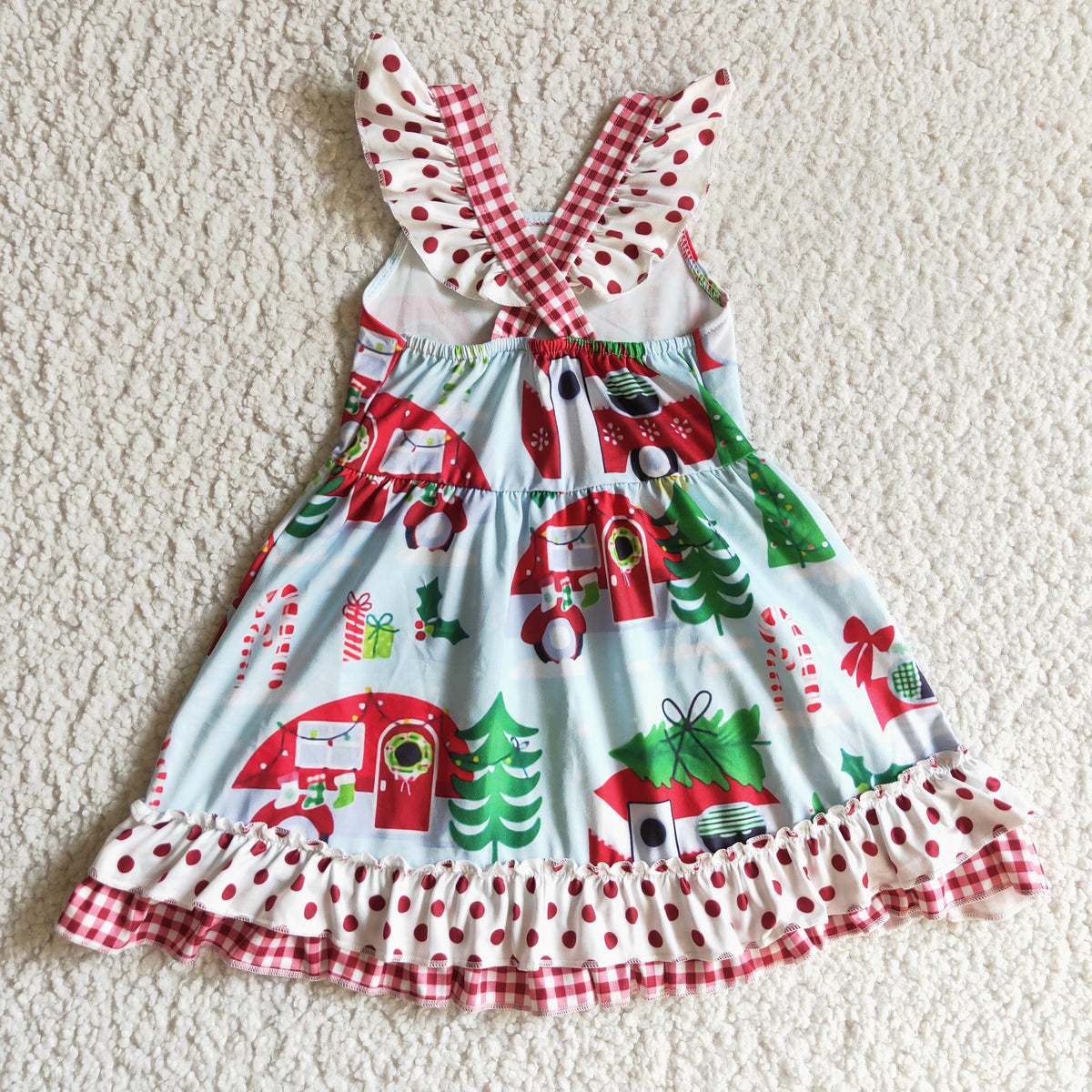 Girls flutter sleeve Christmas dress GSD0145