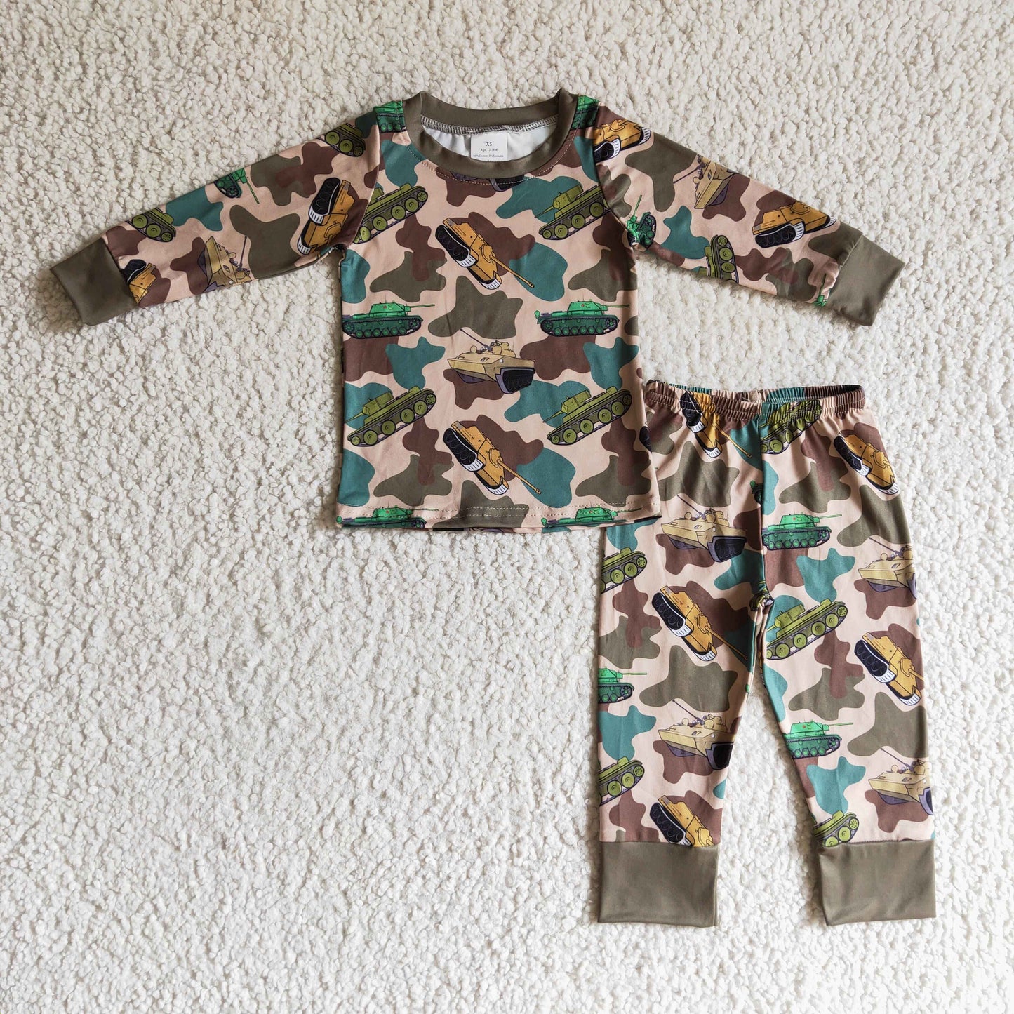 Boys camo tank print pajamas BLP0124