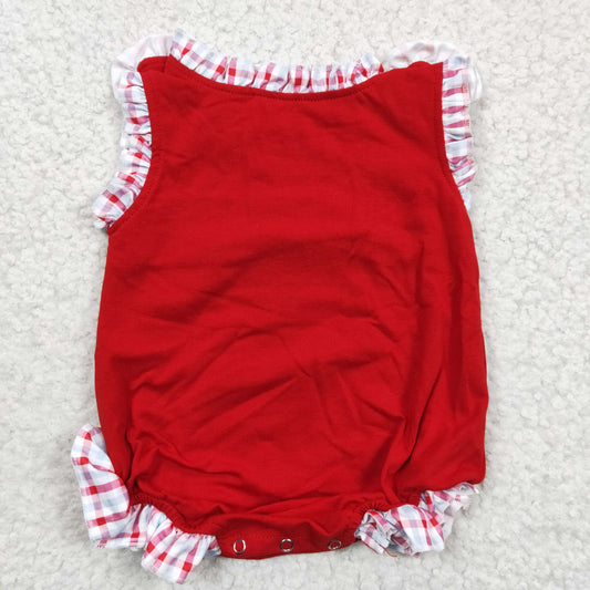 crab embroidery Baby girls summer romper SR0156