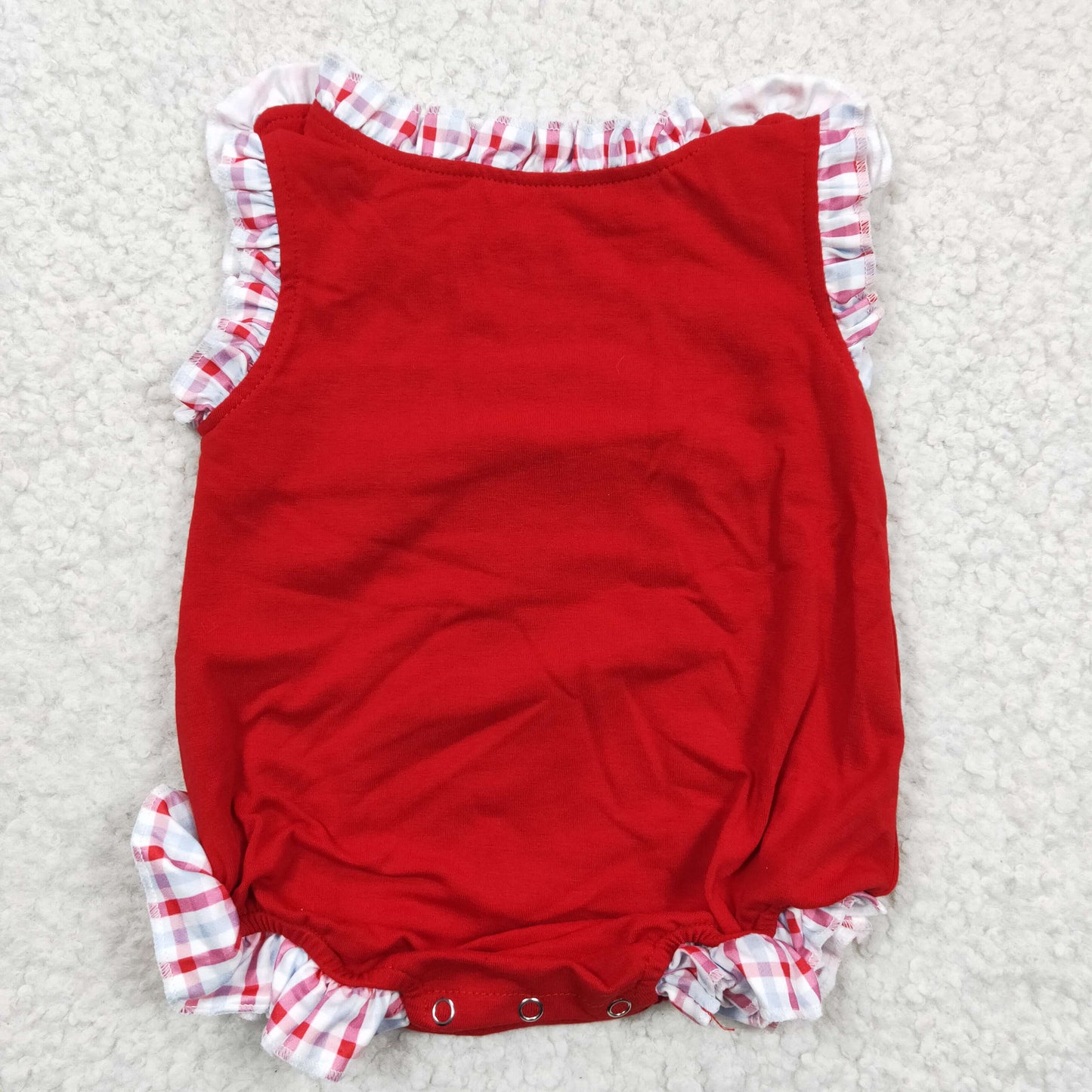 crab embroidery Baby girls summer romper SR0156