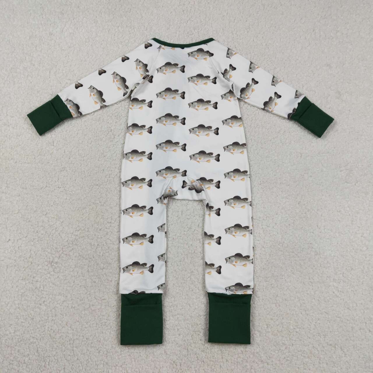 LR2531 Baby Boys Fishing Long Sleeve Zipper Romper