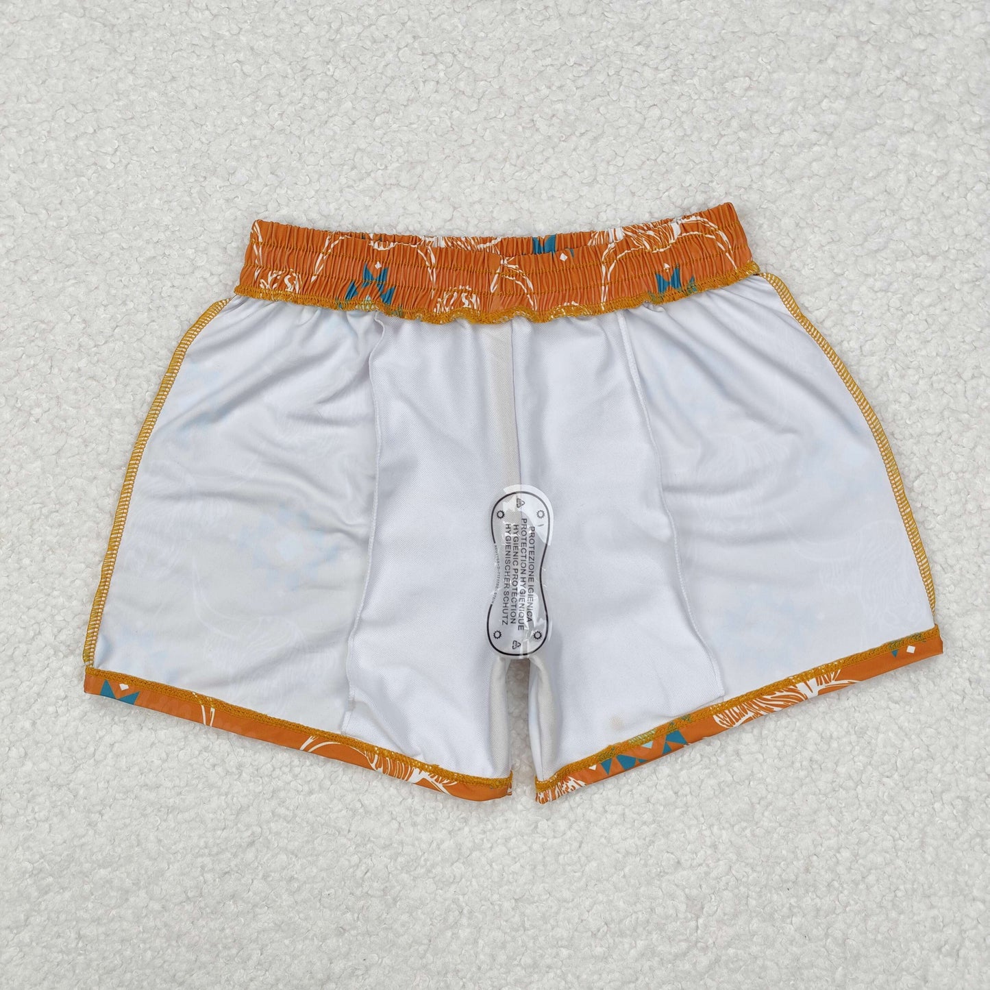 S0463 Highland Cow Aztec Print Boys Swim Trunks
