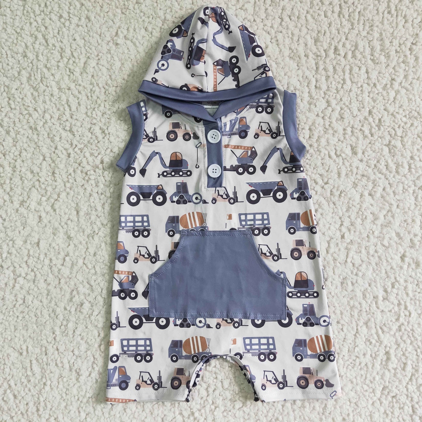 Boys sleeveless hooded romper SR0045