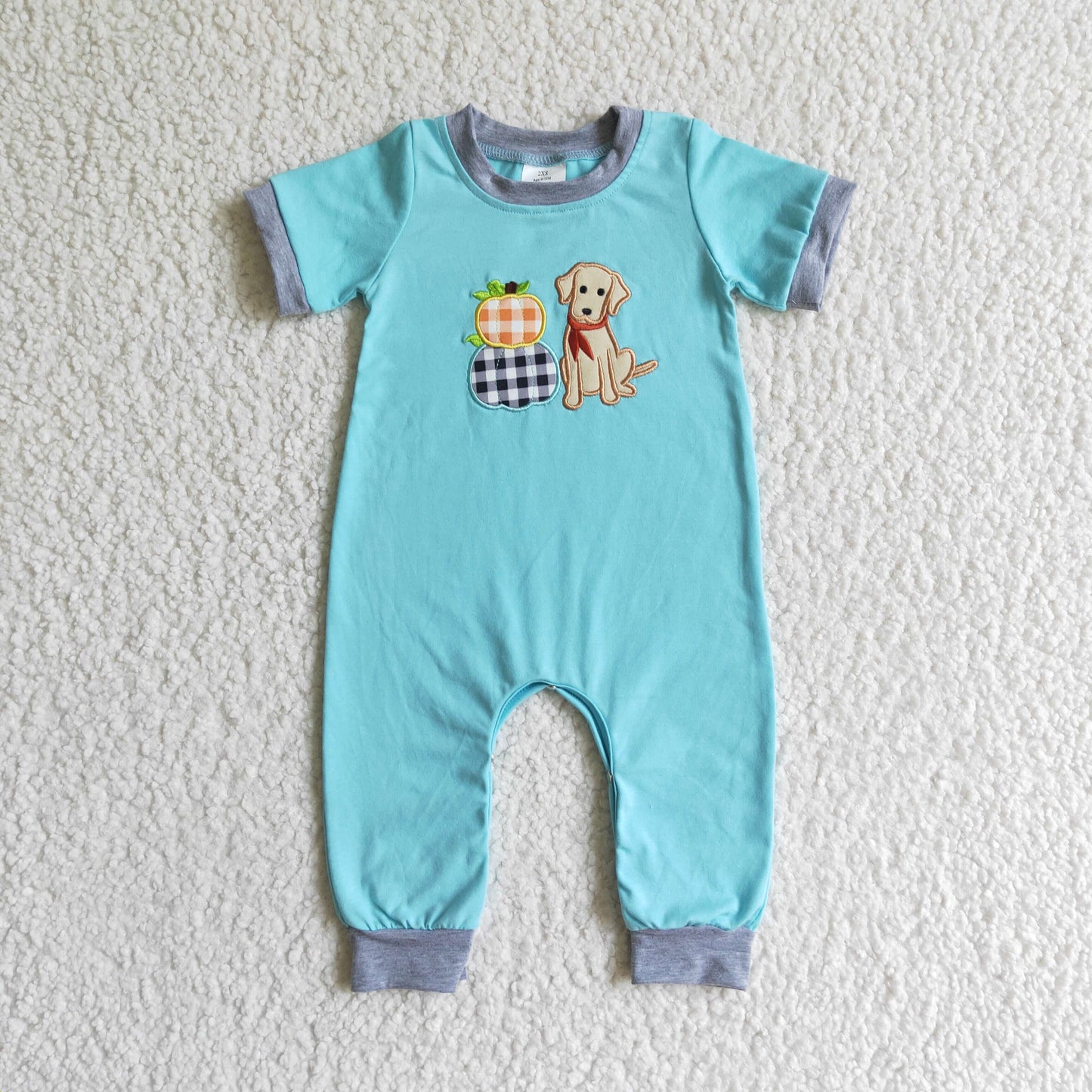 Boys fall pumpkin romper SR0069