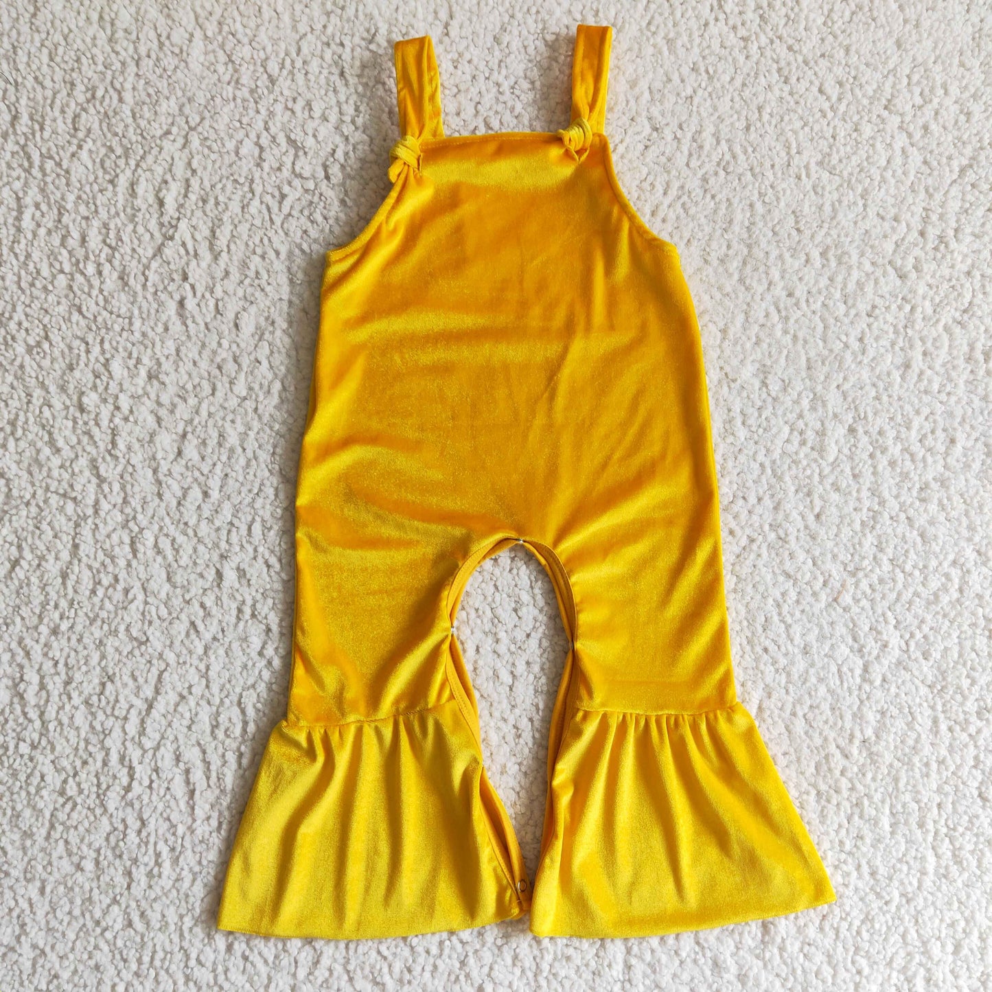 Baby Girls mustard velvet romper SR0089