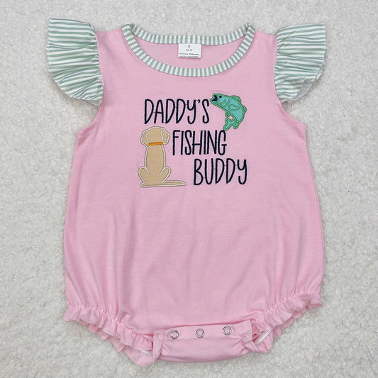 Sibling Boys Baby Girls Daddy's Fishing Buddy Embroidery Tops Shorts Clothes Suits
