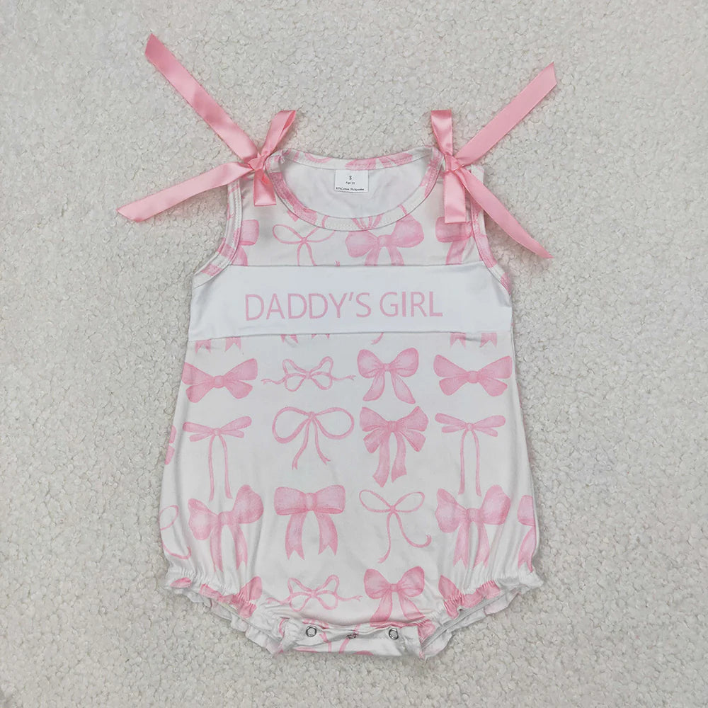 Sibling Baby Girls Daddy's Girl Bows Rompers Dresses