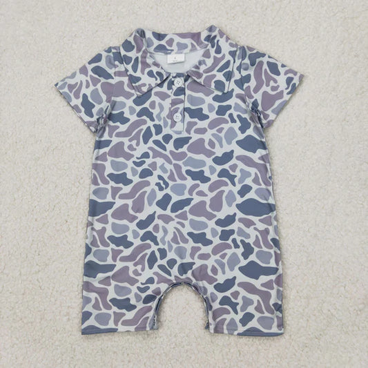 Sibling Baby Boys Girls Southern Light Grey Camo Romper Jumpsuits