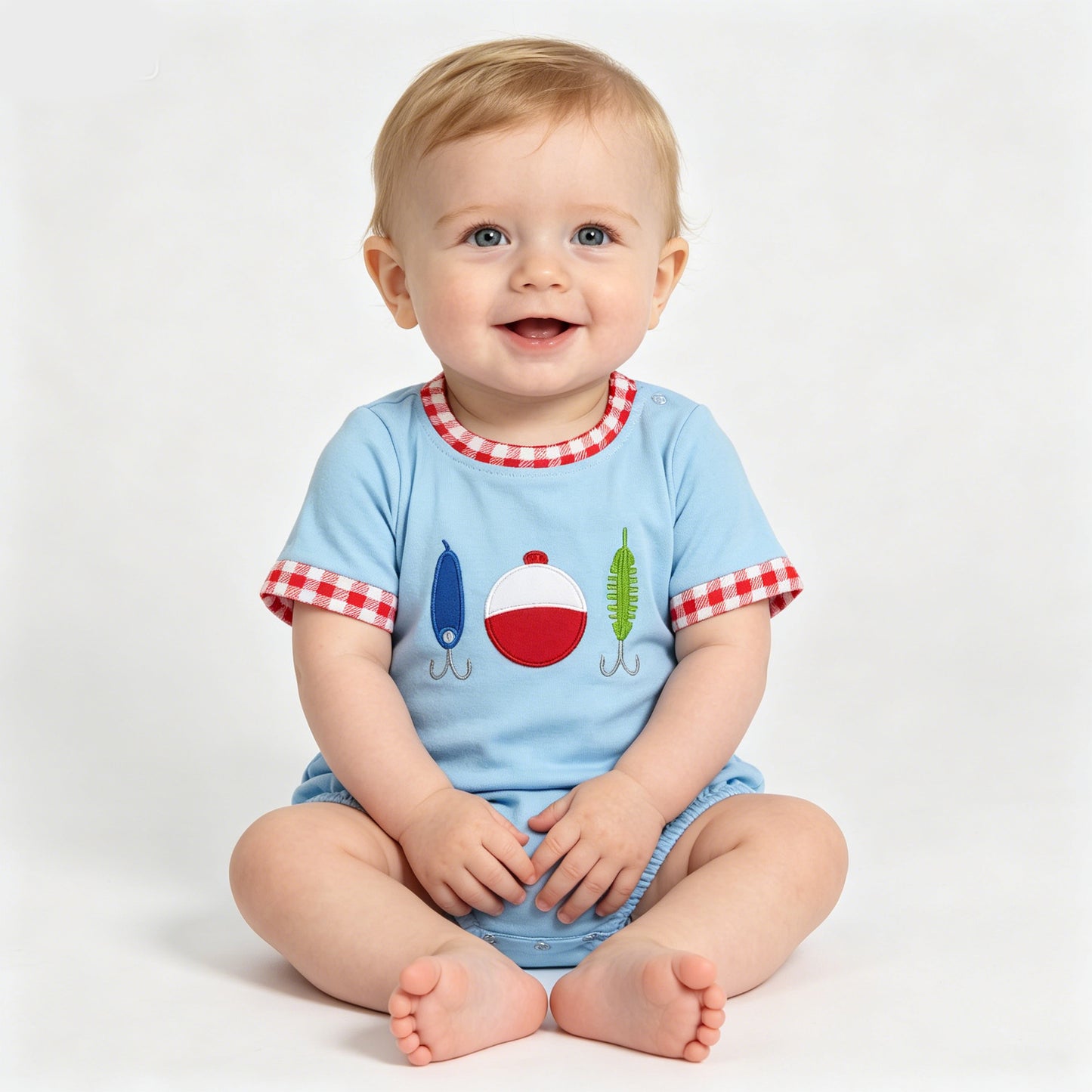 Sibling Matching Outfits Boys Fishing Lure Print T-Shirt Set & Romper