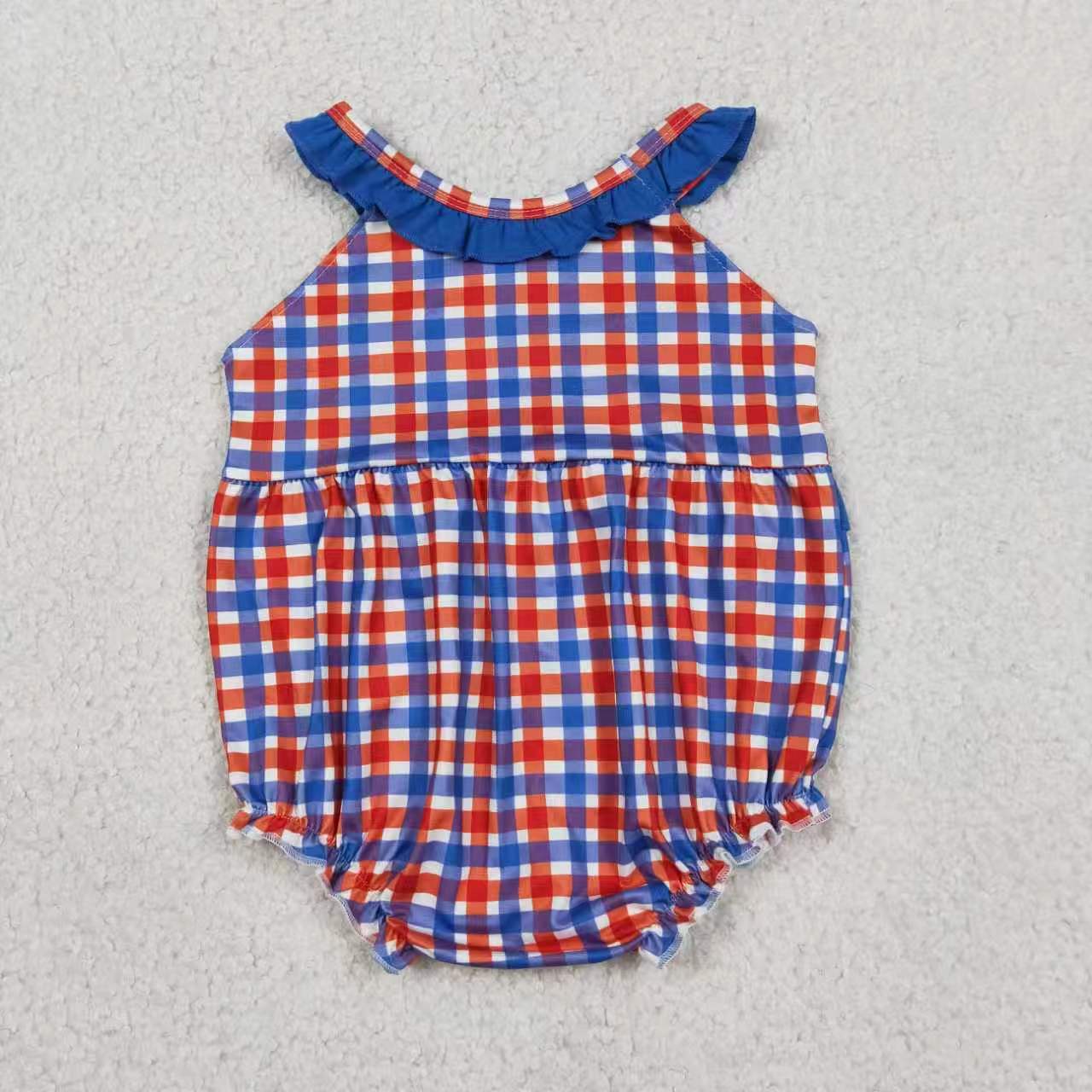 Sibling Baby Girls Farm Embroidery Animal Shorts Outfit Bubble Romper